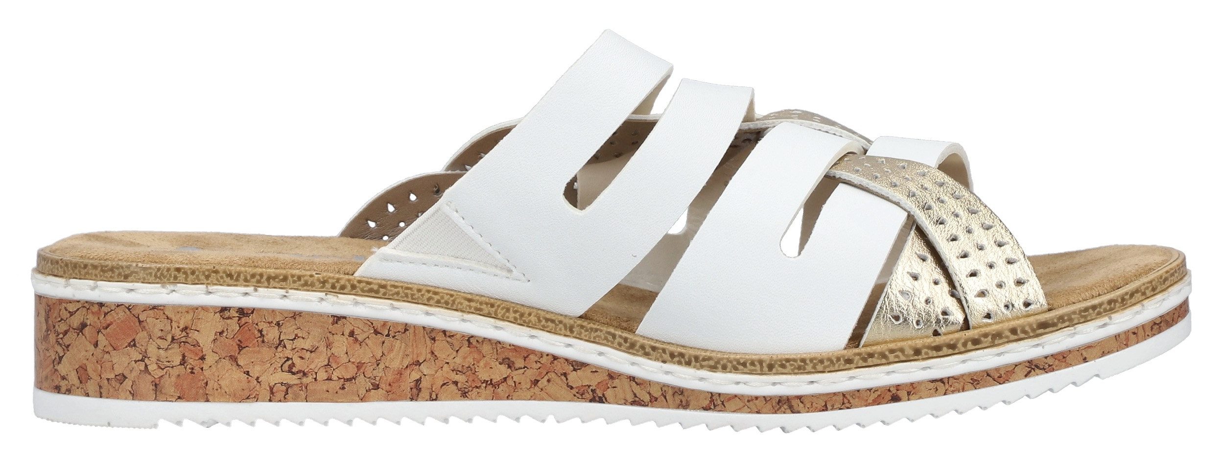 Rieker Slippers Zomerschoen, slippers, huisschoen, sleehak, met klein elastiek