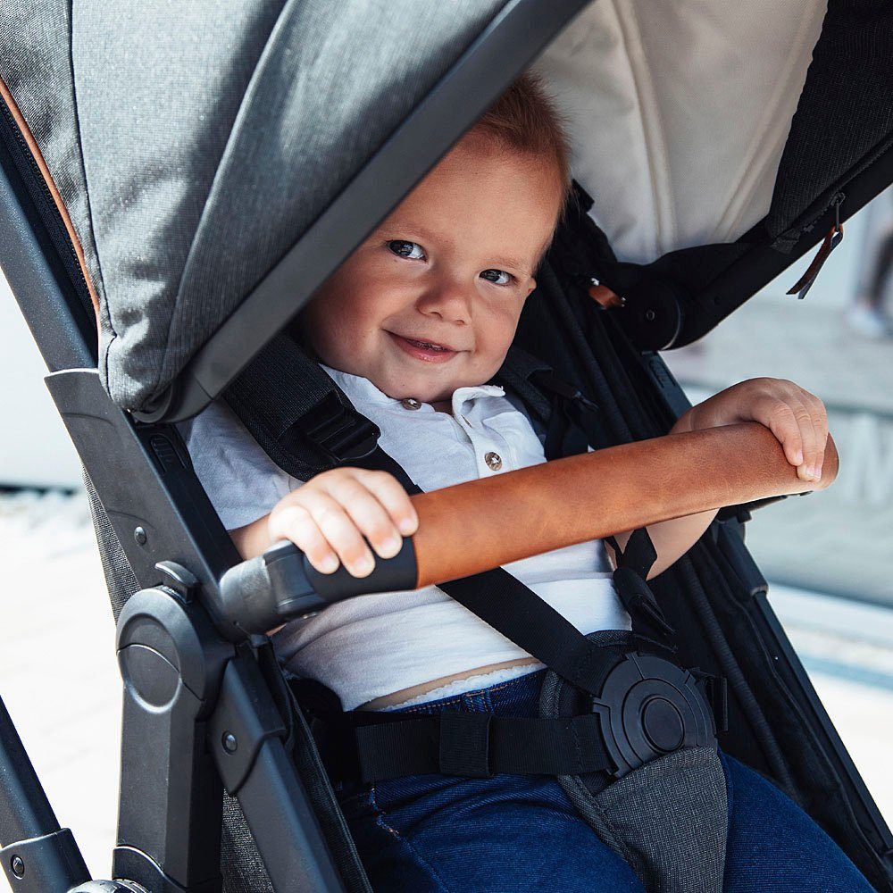 Gesslein Combi-kinderwagen FX4 Soft+ met opzetstuk Life, zwart/cognac, donker olijf