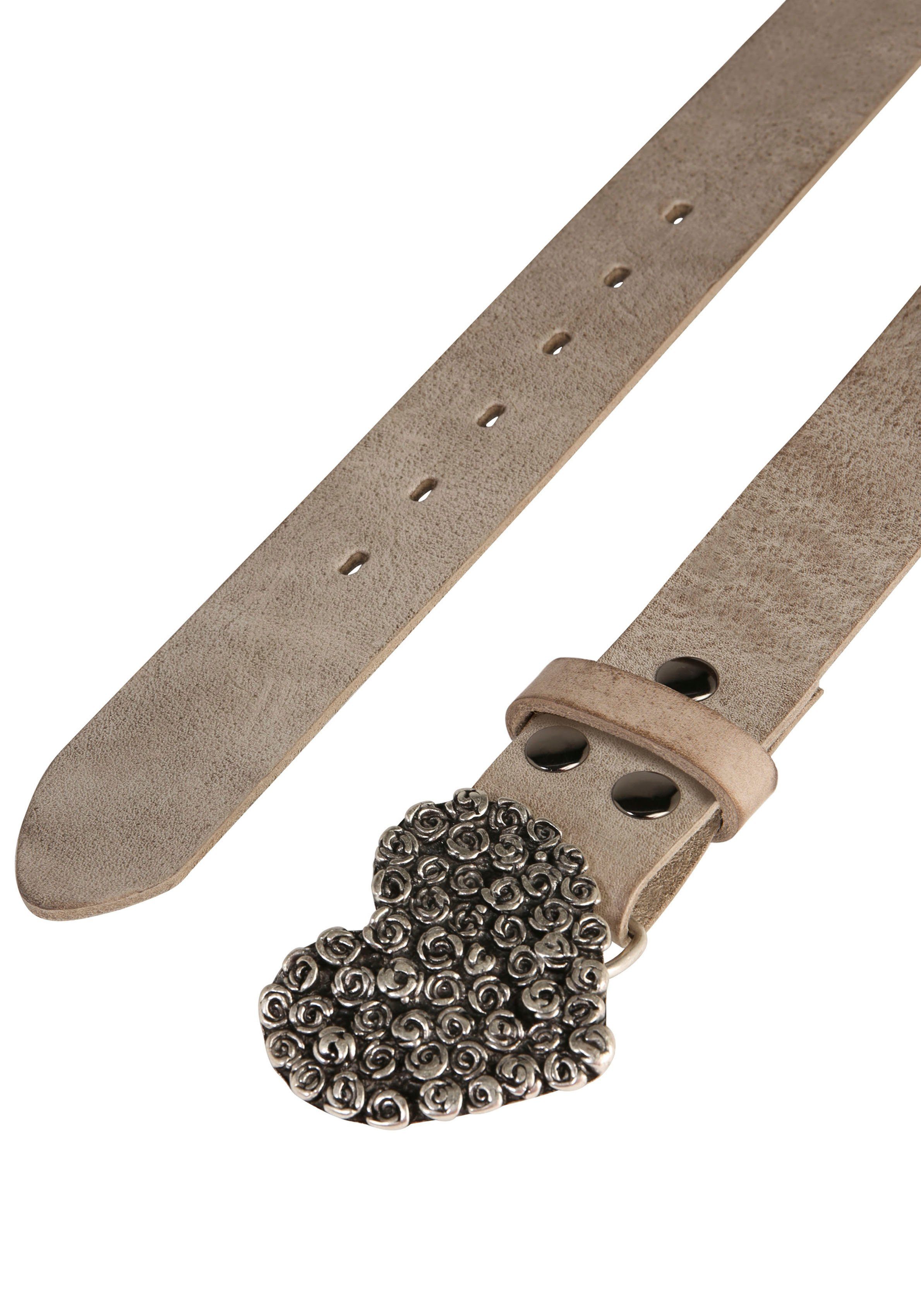 RETTUNGSRING by showroom 019° Leren riem met verwisselbare sluiting "oester schelp rosé"
