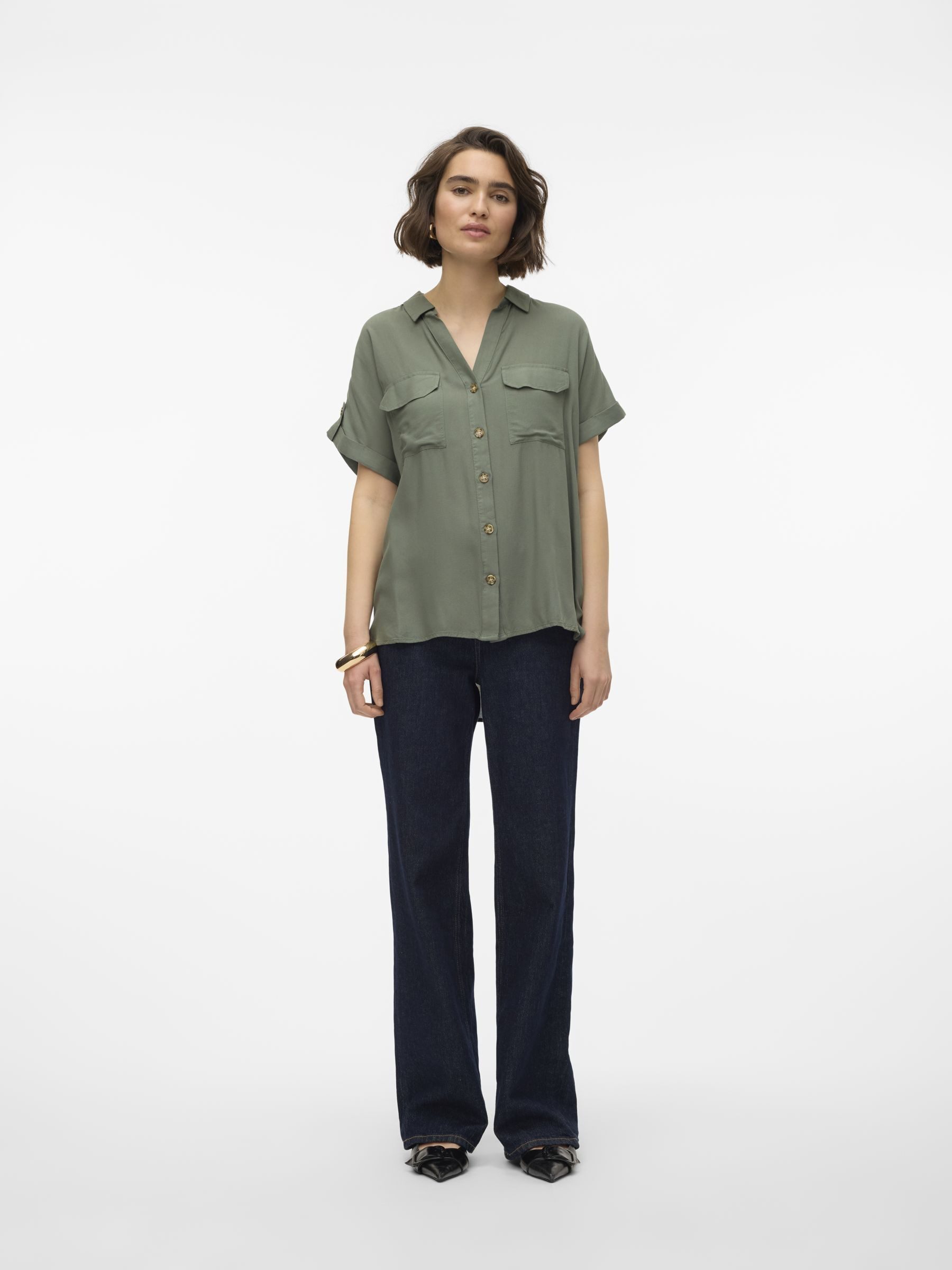 Vero Moda Overhemdblouse VMBUMPY S/S SHIRT WVN GA NOOS