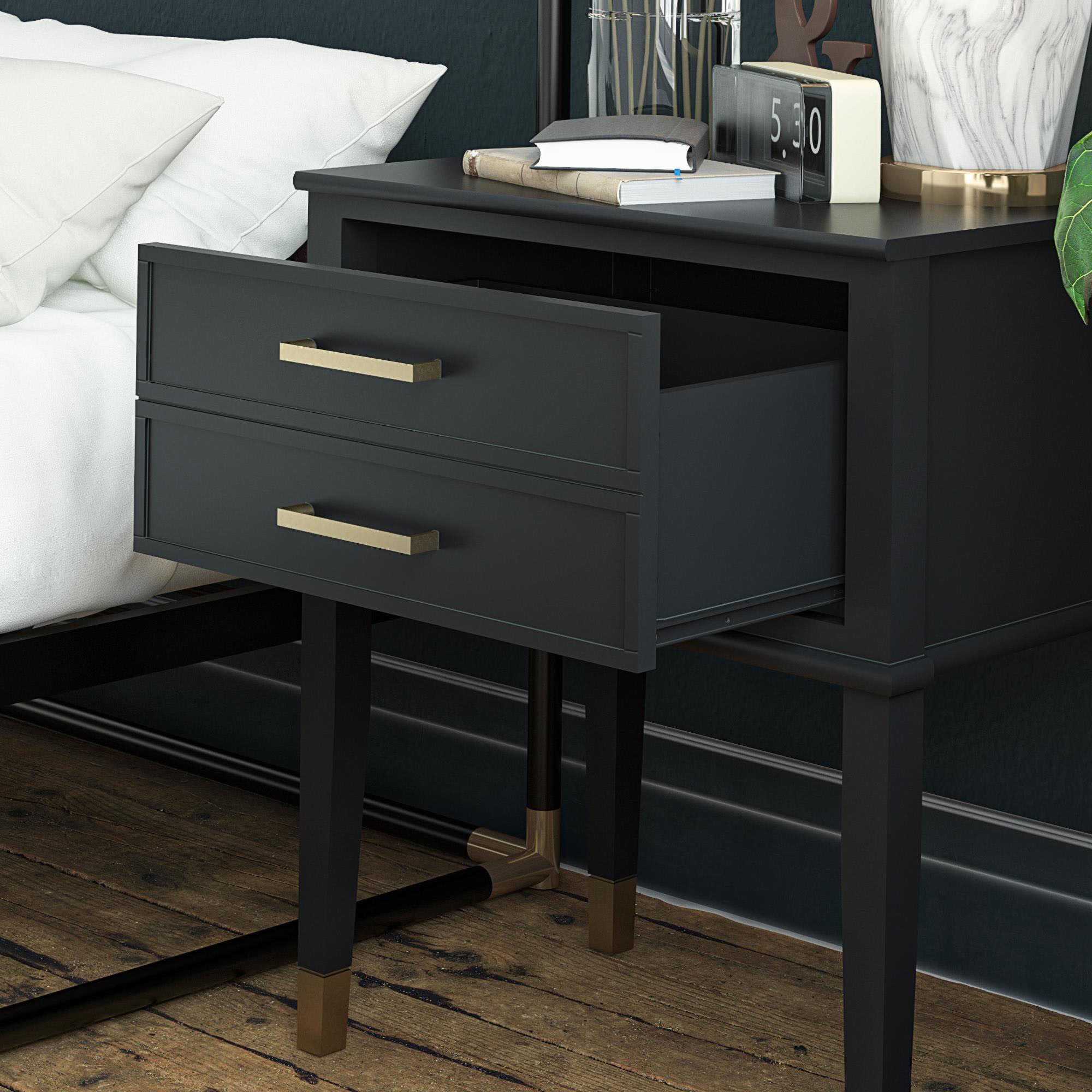 CosmoLiving by Cosmopolitan Bijzettafel Westerleigh 1 lade, van gemakkelijk te onderhouden mdf, poten van massief hout, hoogte 72 cm (1 stuk)