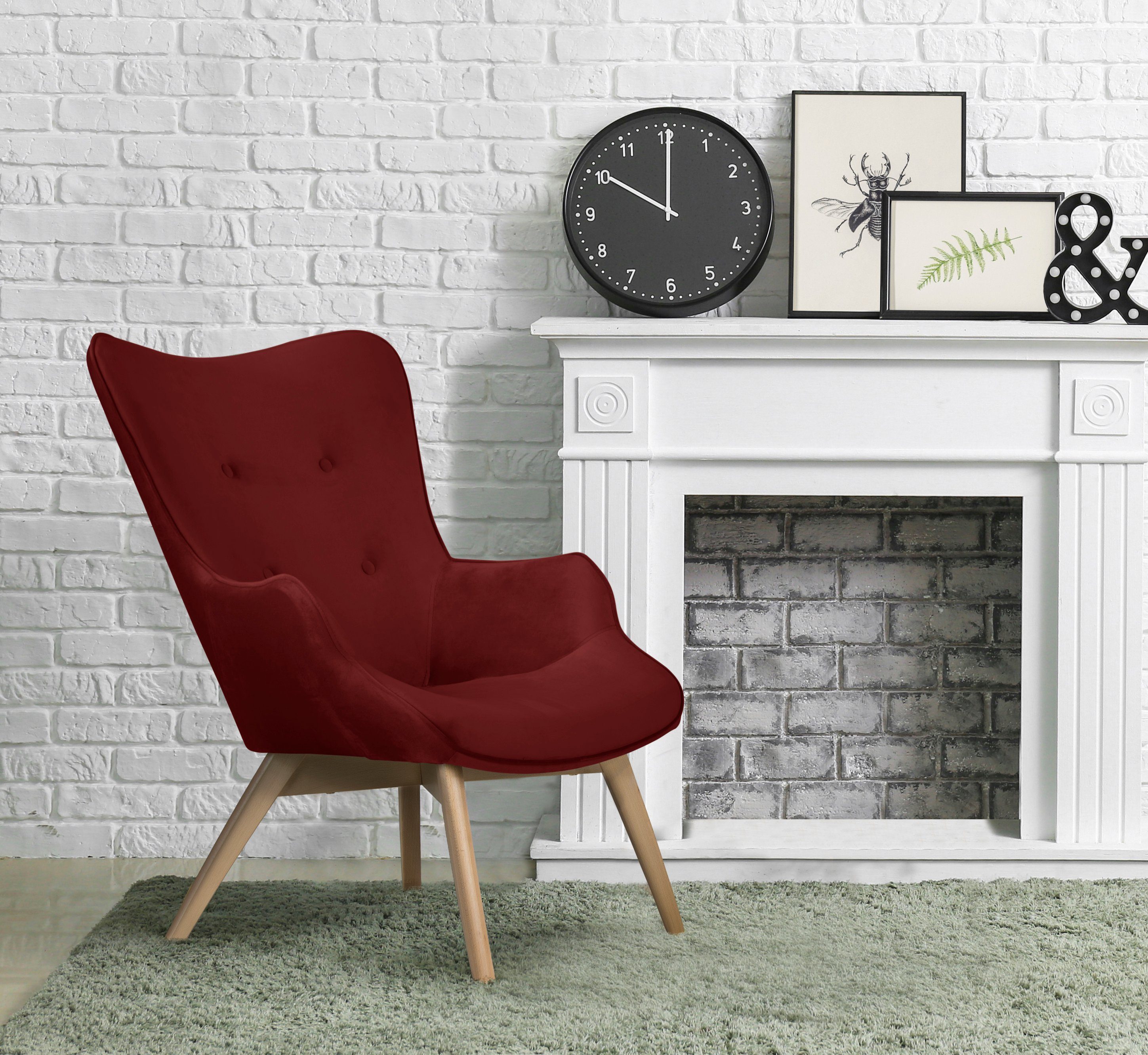 andas Fauteuil Nicko naar keuze met of zonder kruk fauteuils rood