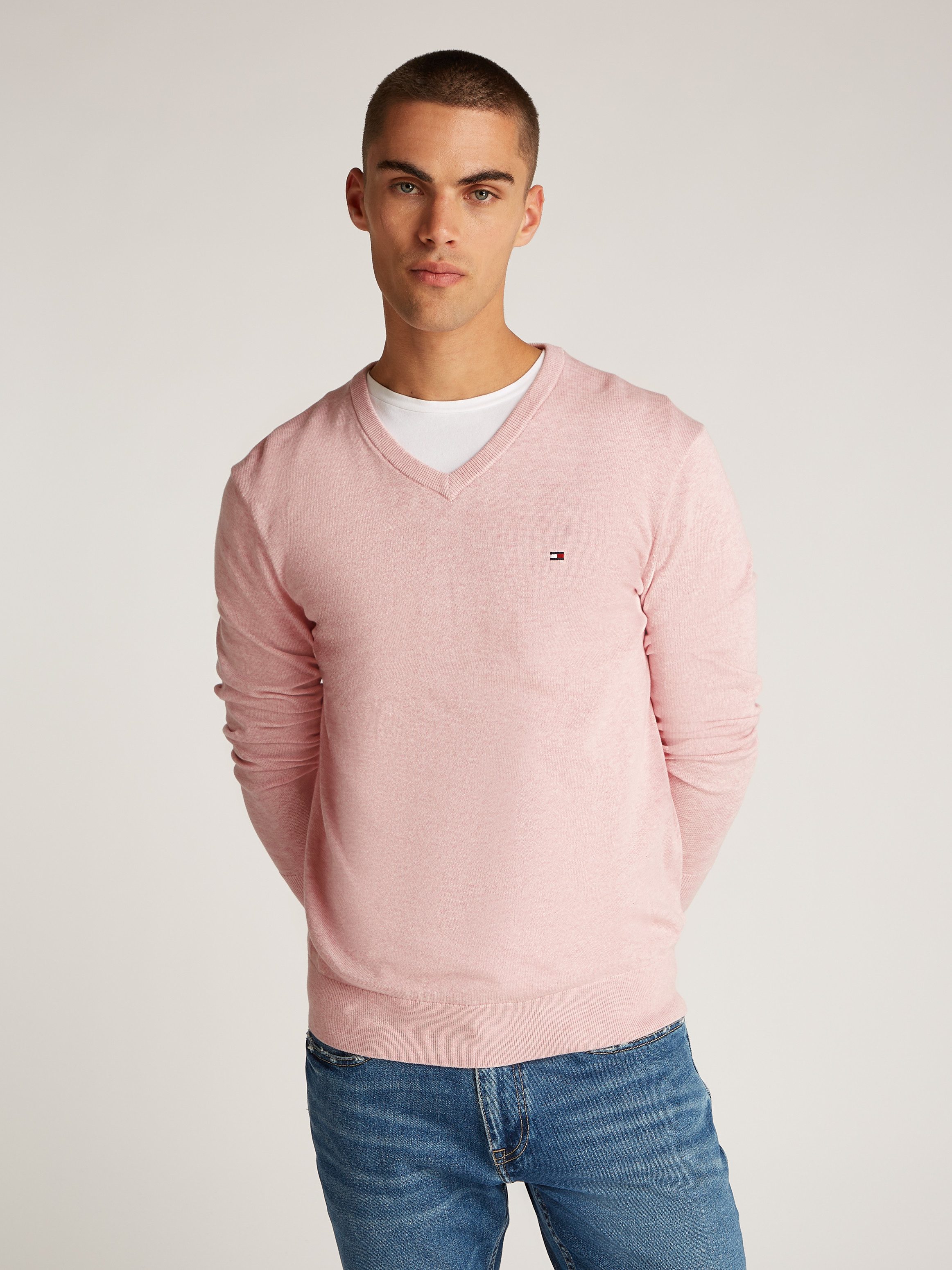 Tommy Hilfiger Gebreide trui ESSENTIAL COTTON V NECK