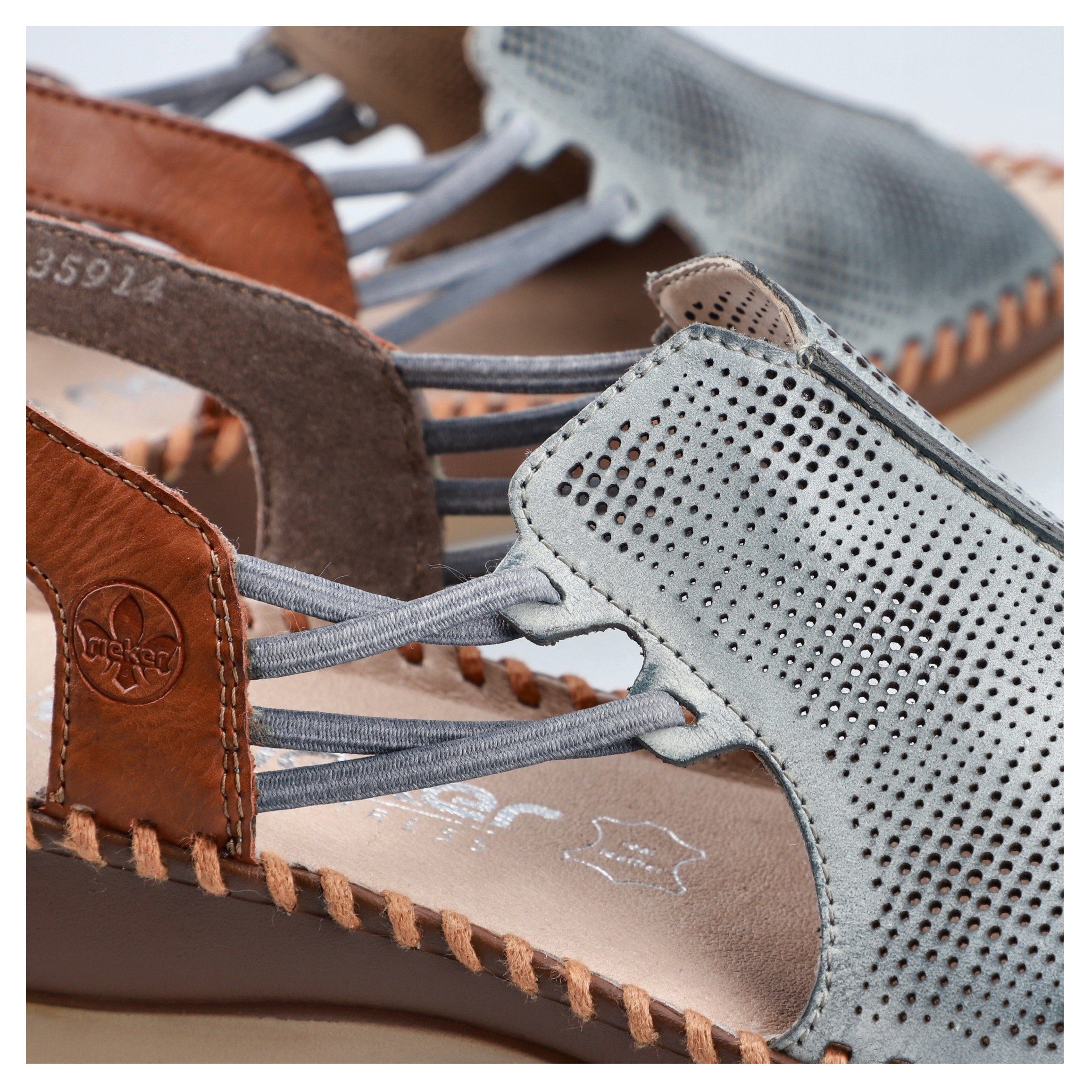 Rieker Sandalen , zomerschoen, sandaal, sleehak, met elastiek voor veilige grip