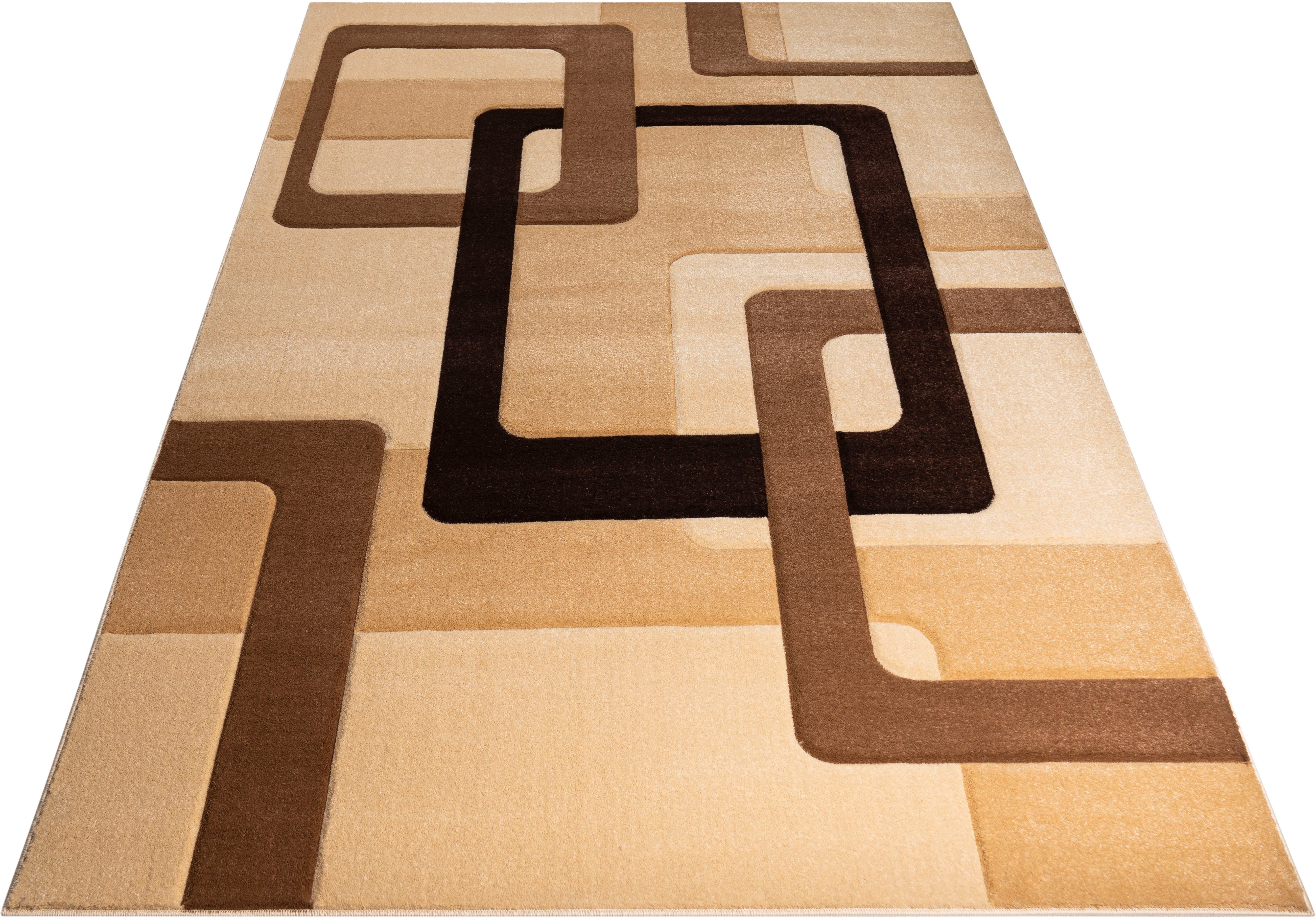 my home Vloerkleed Maxim Hoog-laag effect, kortpolig, 3D-ontwerp, klantenfavoriet