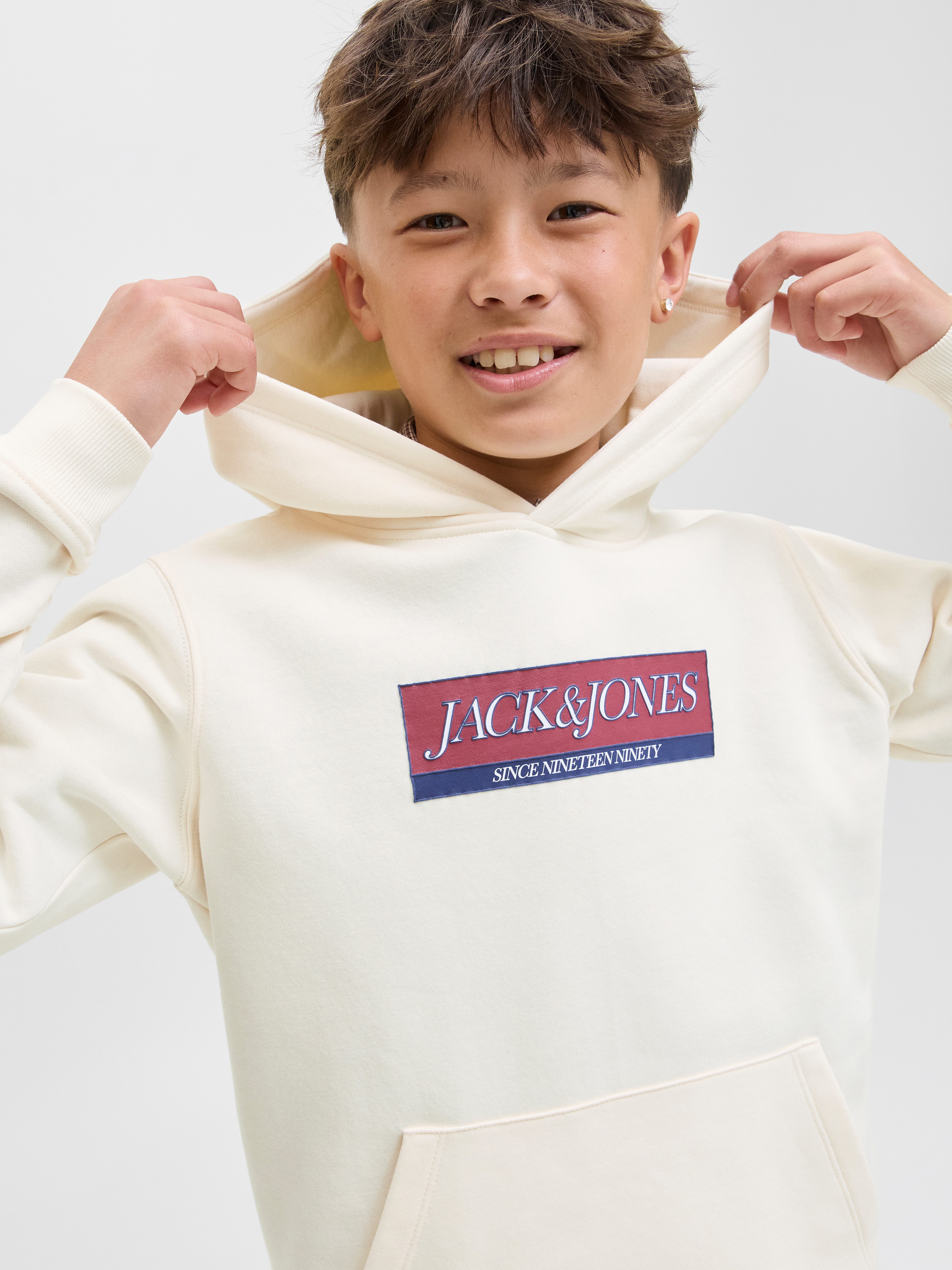 Jack & Jones Junior Hoodie JORINWOOD BLOCK BRANDING SWEAT NOOS JNR