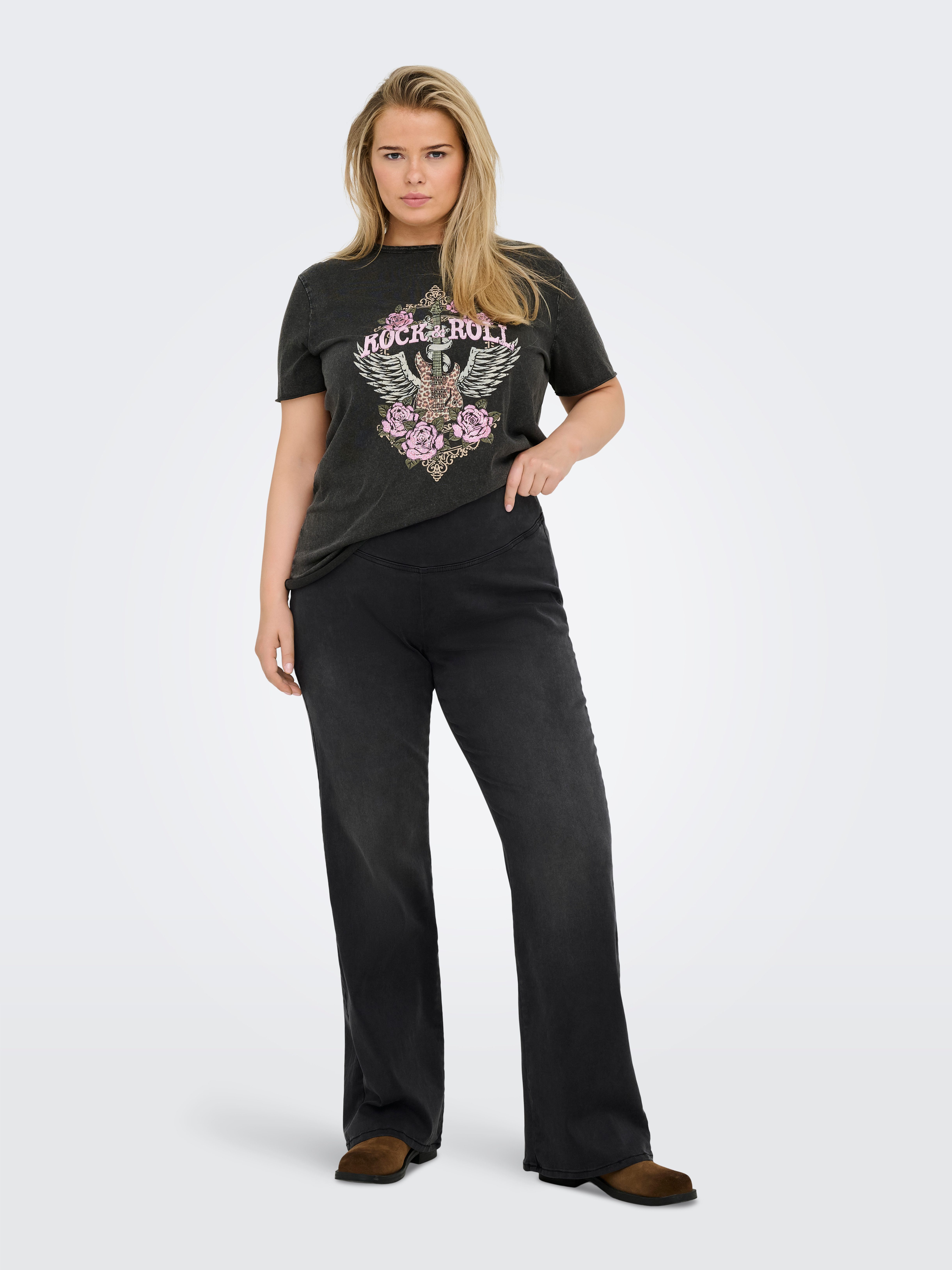 ONLY CARMAKOMA Jeanslegging CARROYAL MID WAIST FLARED LEGGING