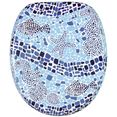 sanilo toiletzitting mosaic world met soft-closemechanisme blauw