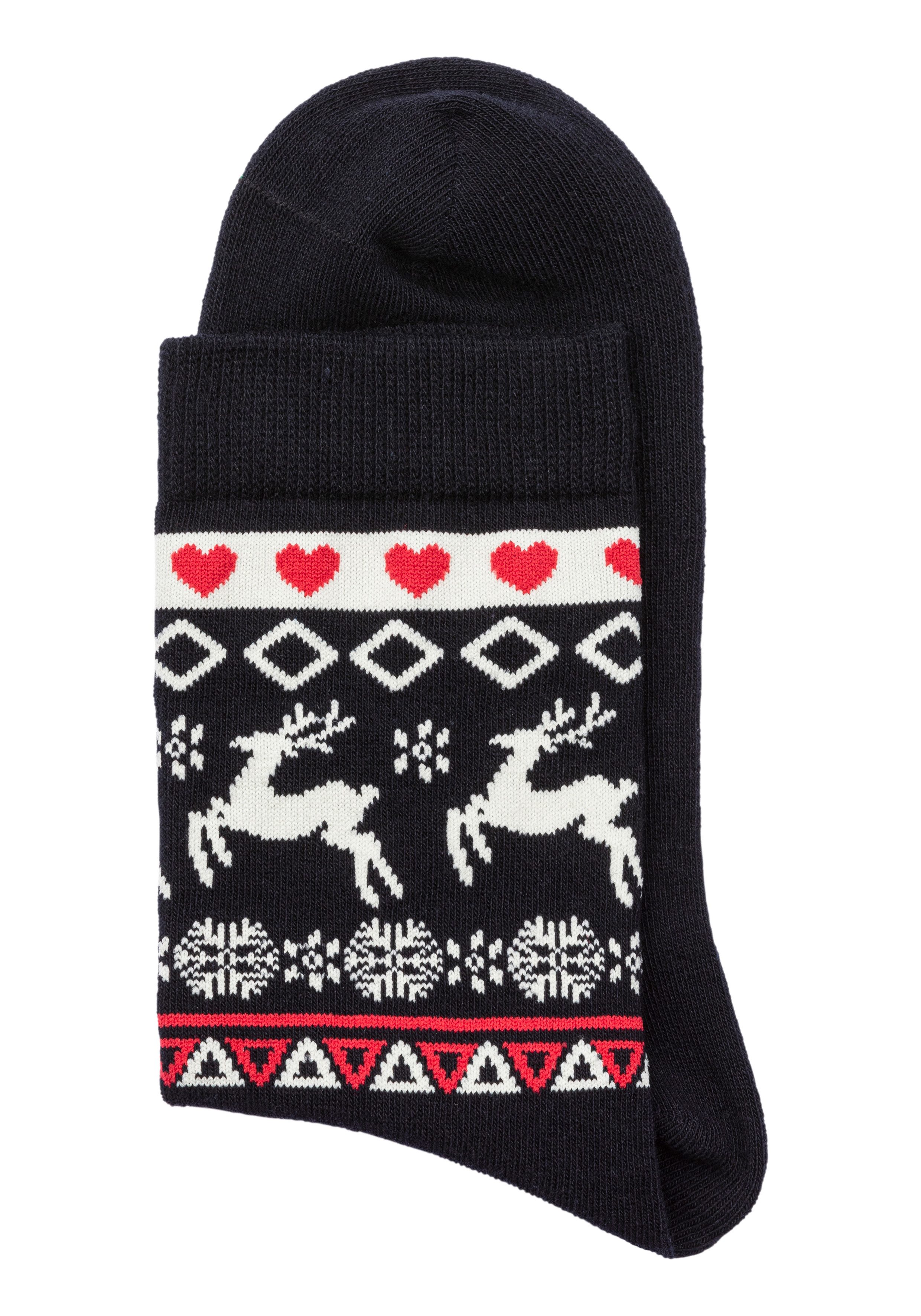 H.I.S Basic sokken met wintermotieven (set 3 paar)