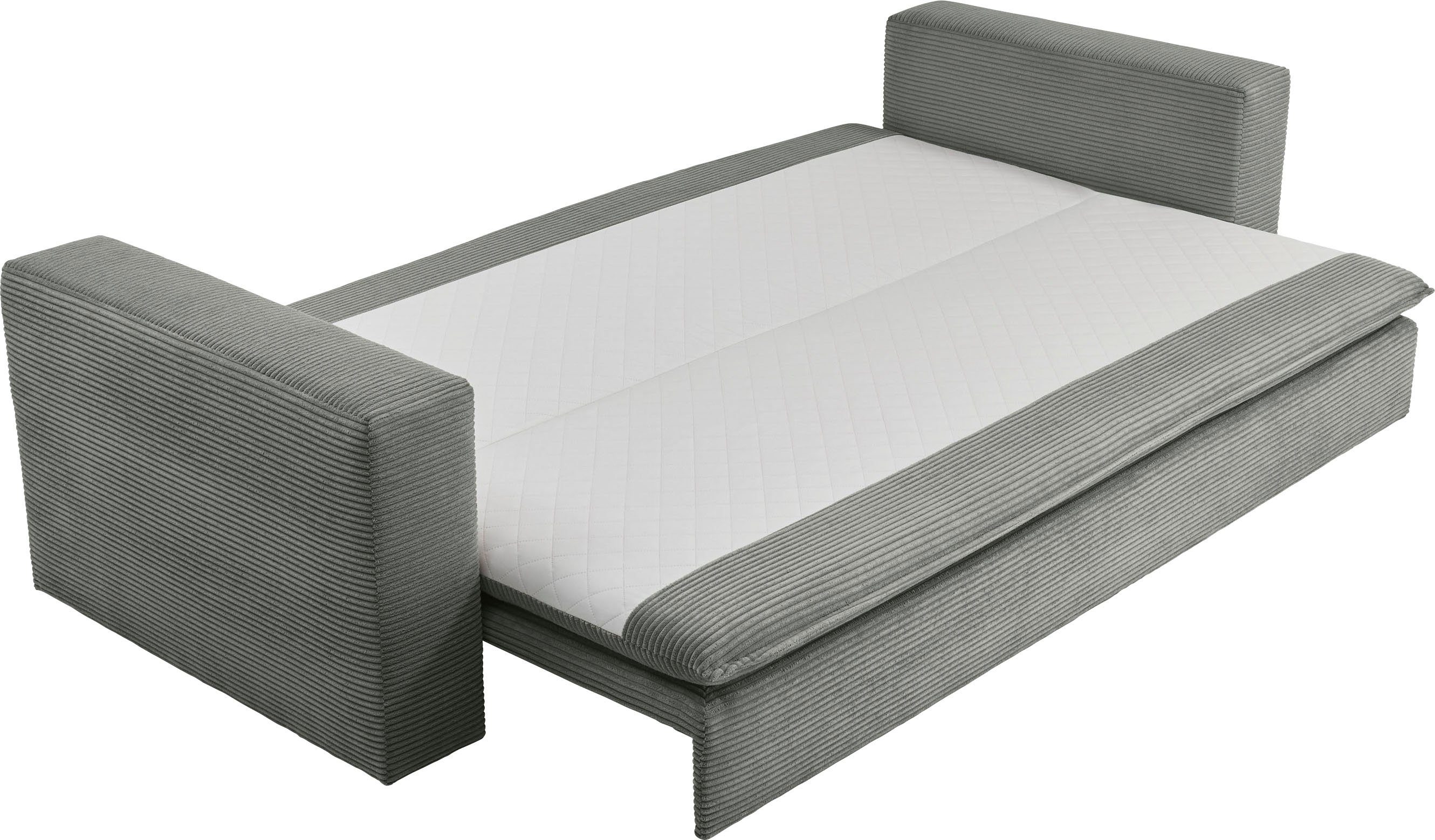 Places of Style 3-zitsbank PIAGGE Cord-bekleding - met slaapfunctie en bedkist, met praktische topmatras