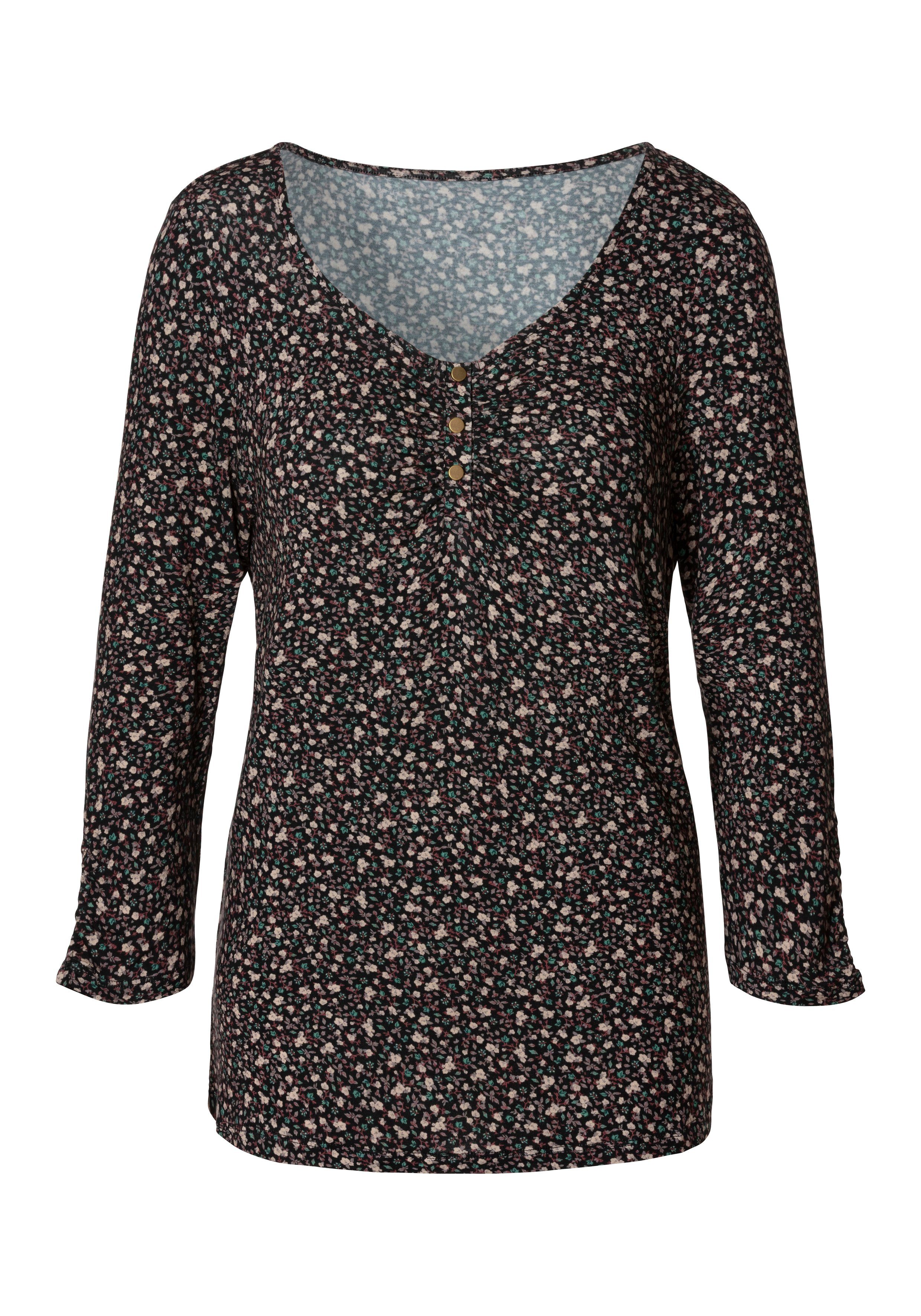 Vivance Shirt met 3/4-mouwen Met korte decoratieve knoopsluiting (Set van 2)