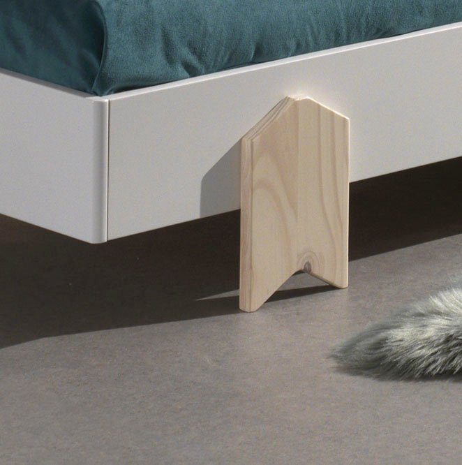 Vipack Kinderledikant Modulo Tienerbed, 1-persoons, stapelbed met poten in pijl-look