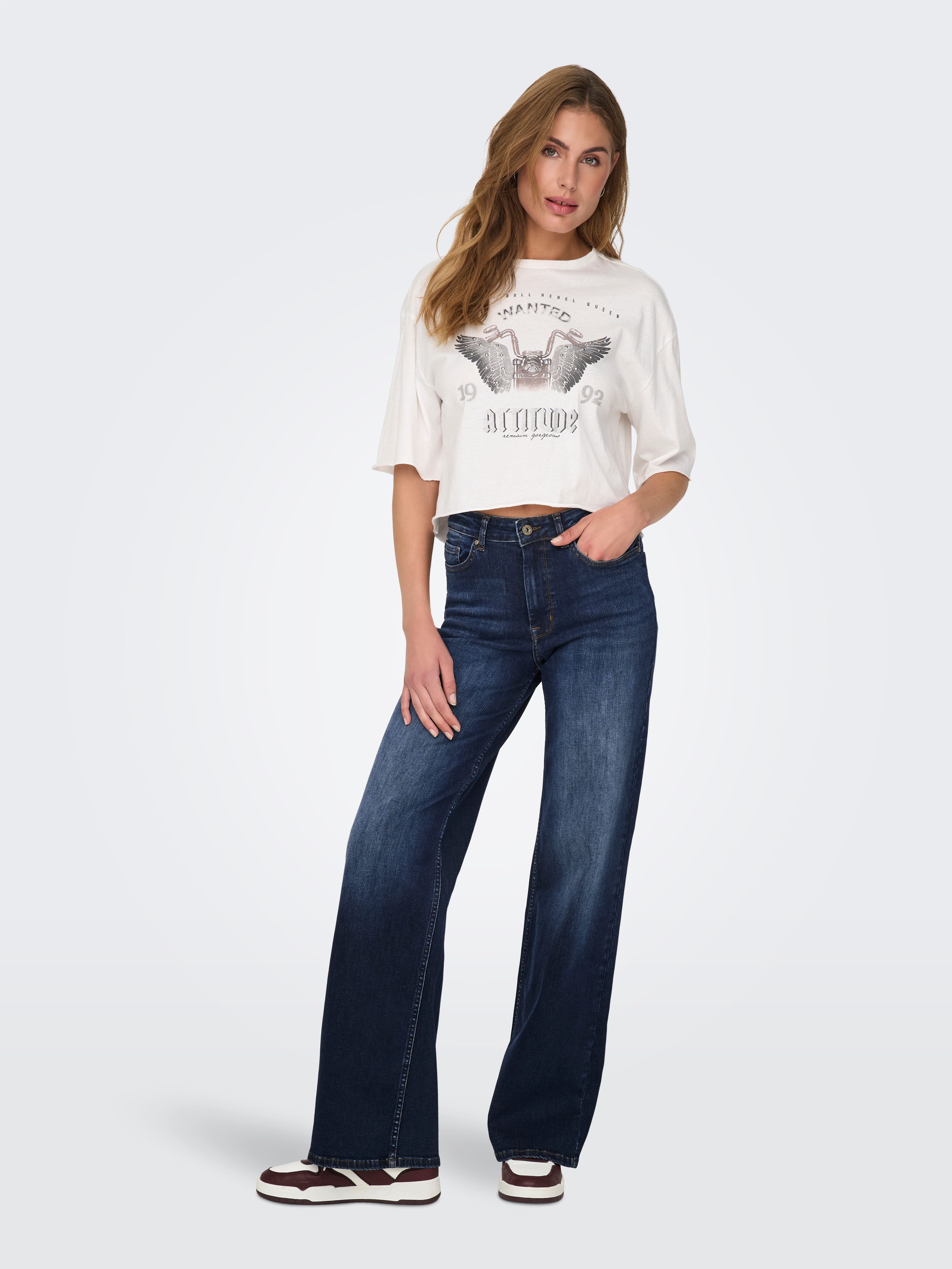 Only 5-pocket jeans ONLMADISON BLUSH HW WIDE DNM TAI081 NOOS