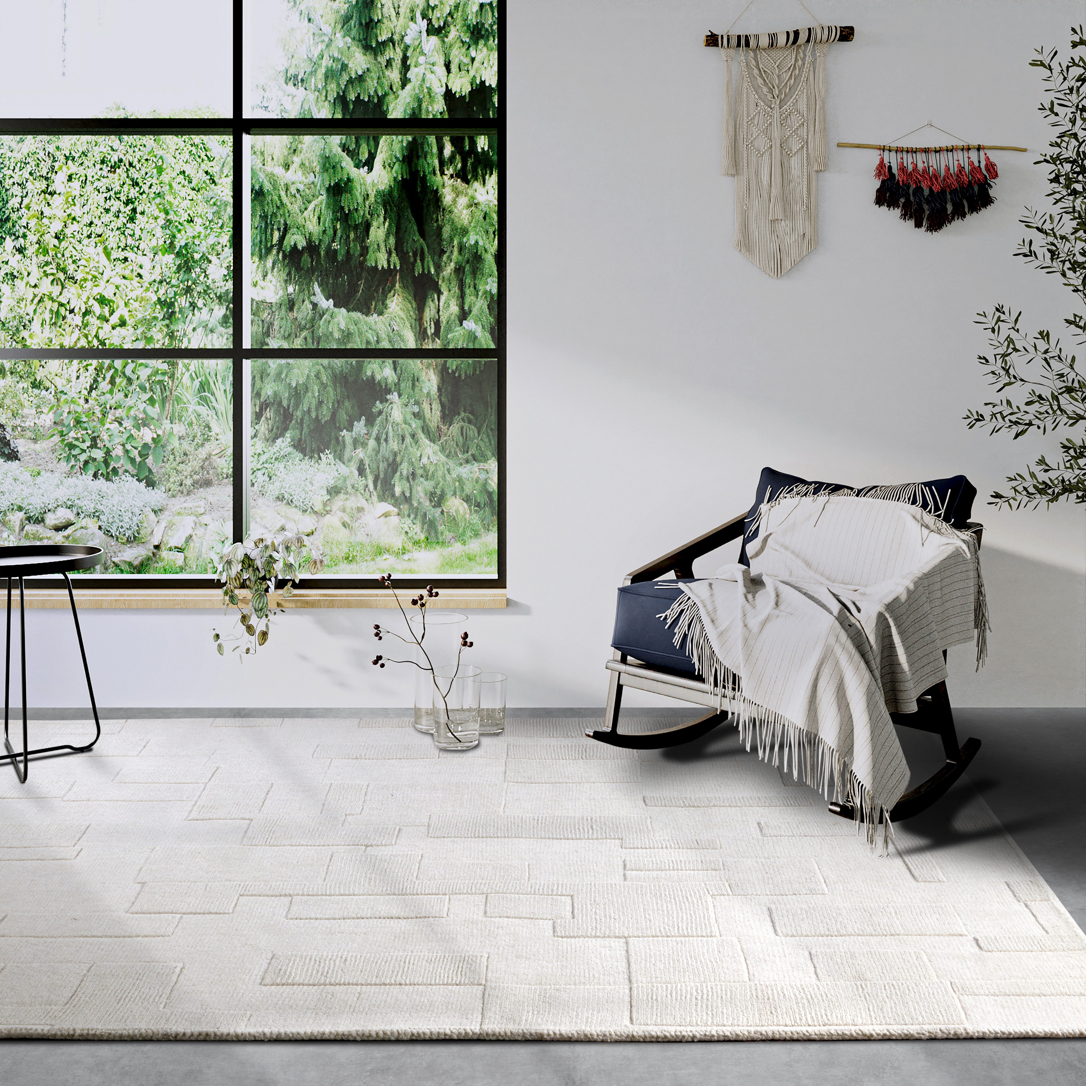 Villeroy & Boch Wollen kleed Wilhelmine Loper, handgeweven, wol, natuur, woonkamer, geometrie, boho