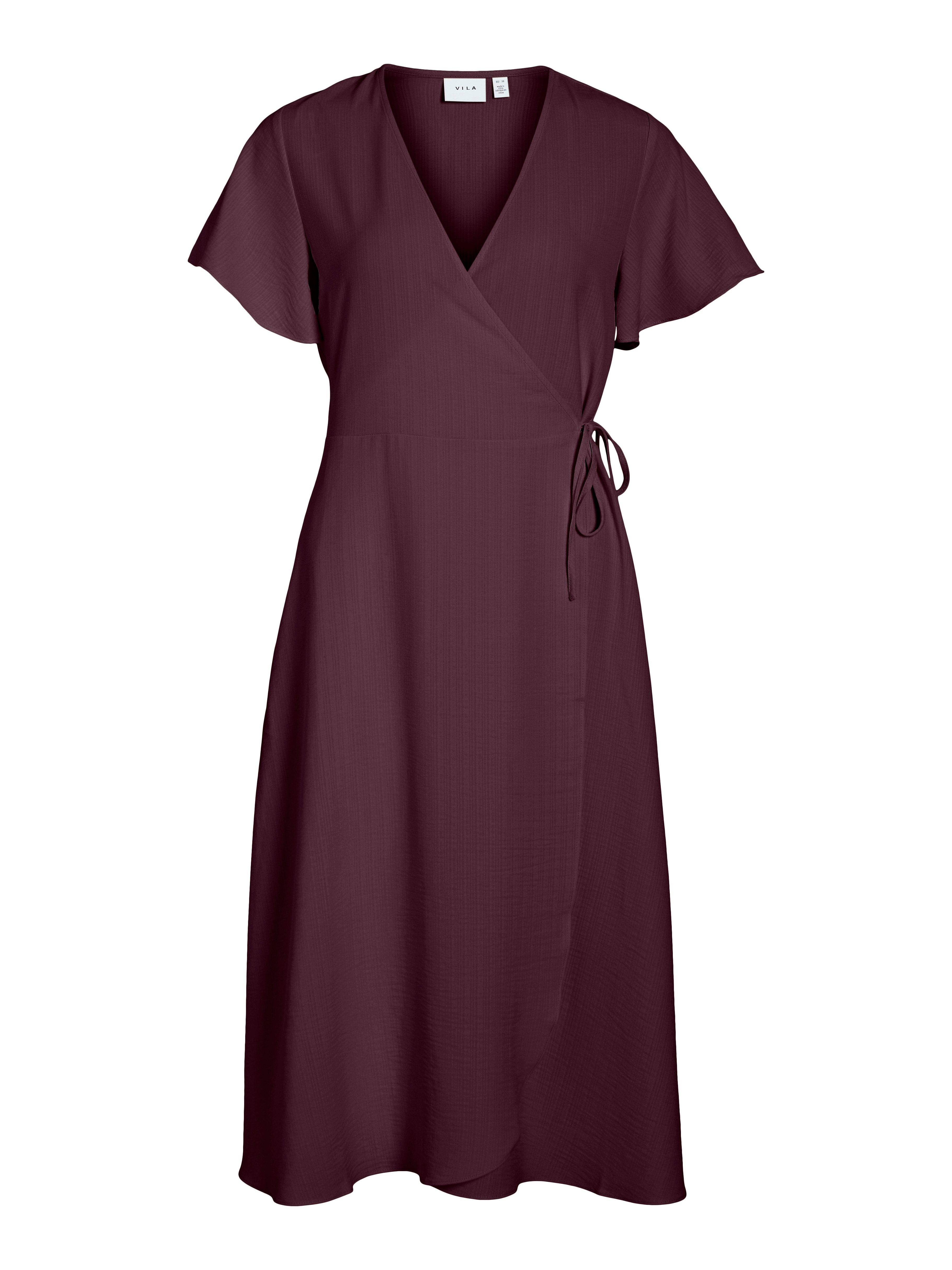 Vila Wikkeljurk VILOVIE S/S WRAP MIDI DRESS - NOOS