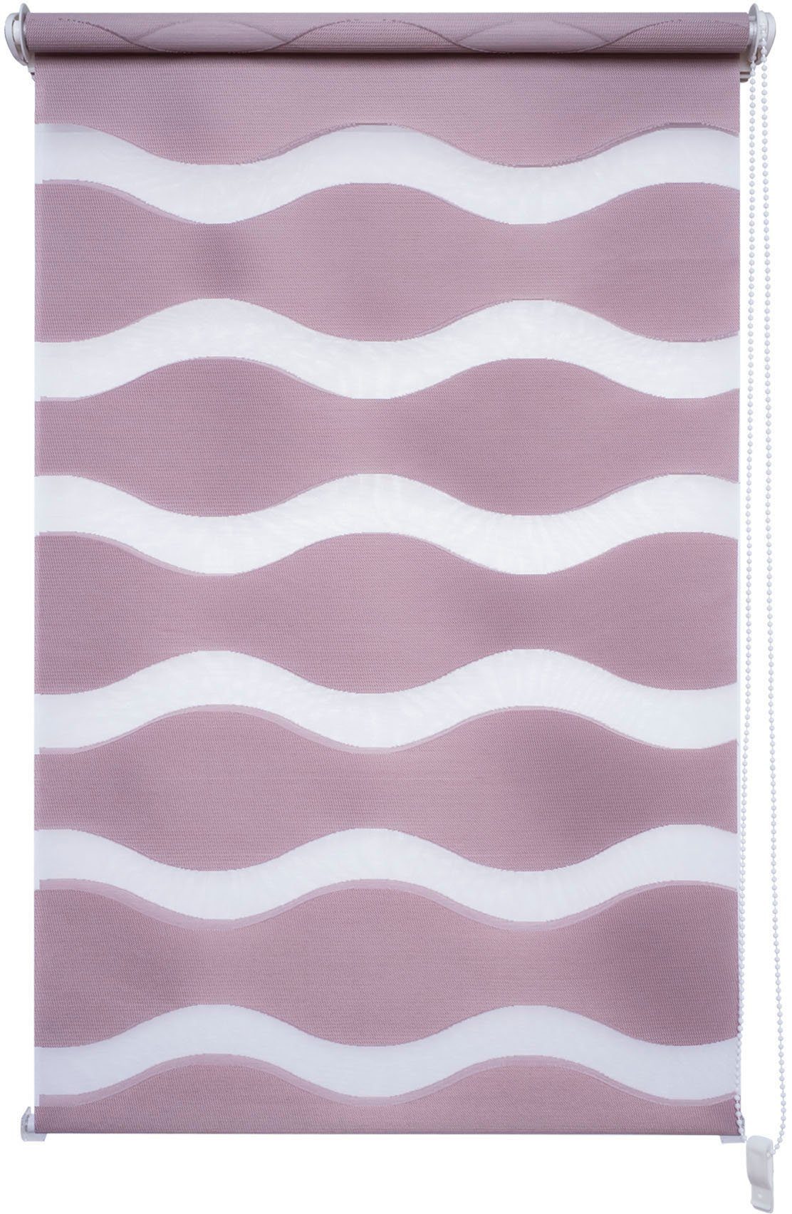 Liedeco Duo-rolgordijn WAVE Klemmfix-duo-rolgordijn, dubbel rolgordijn "Wave" (1 stuk) rolgordijnen maat 70 cm x 150 cm roze