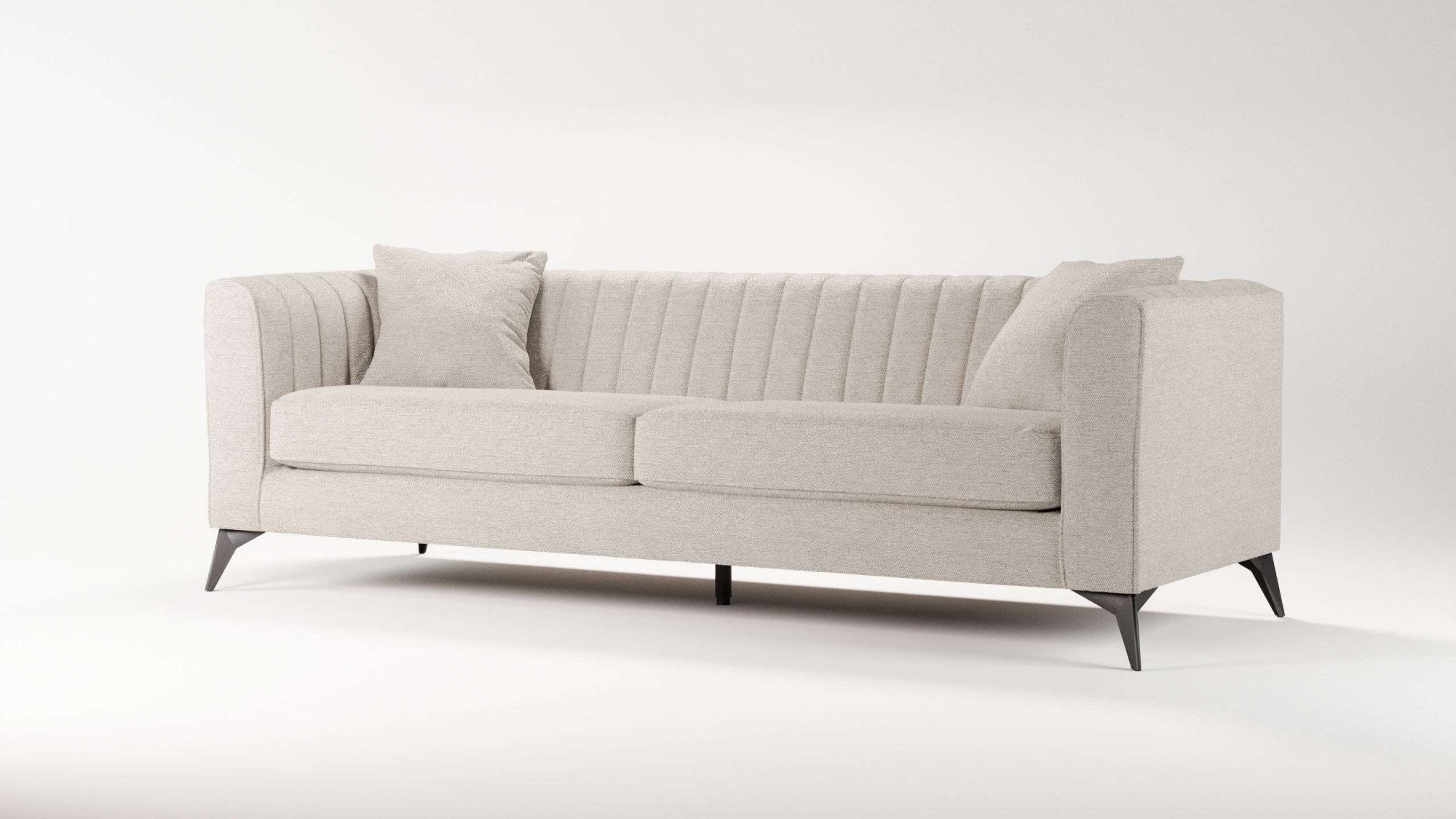 Places of Style 4-zitsbank MATTHEW elegant designsofa, afmetingen B/D/H: 231/86/74 cm XXL, stiksels in de rug, losse zitkussens, inclusief 2. sierkussen