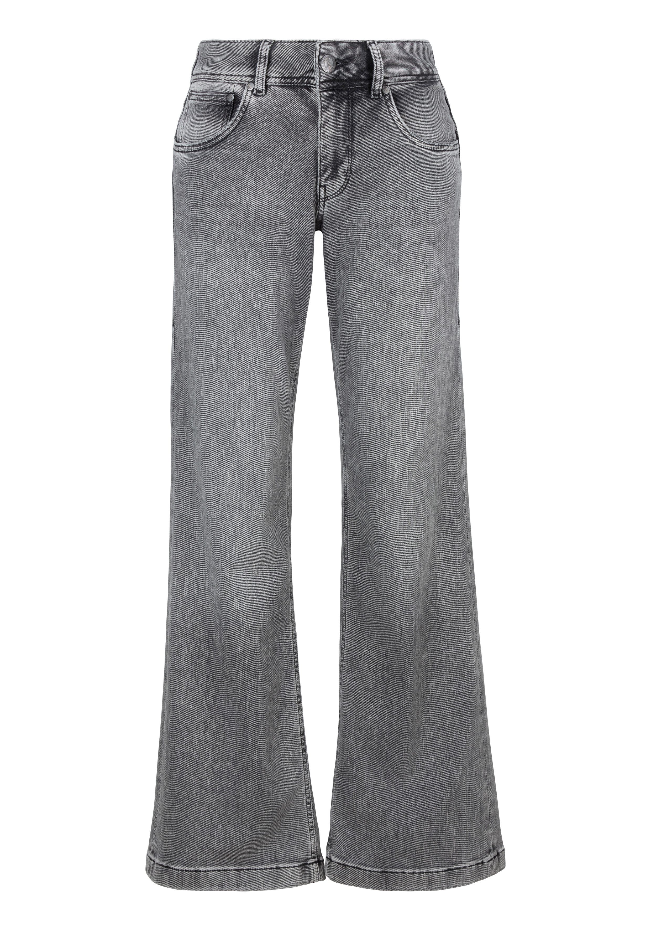 Herrlicher Bootcut jeans Edna Organic Denim Brushed met markante zakafwerkingen achter