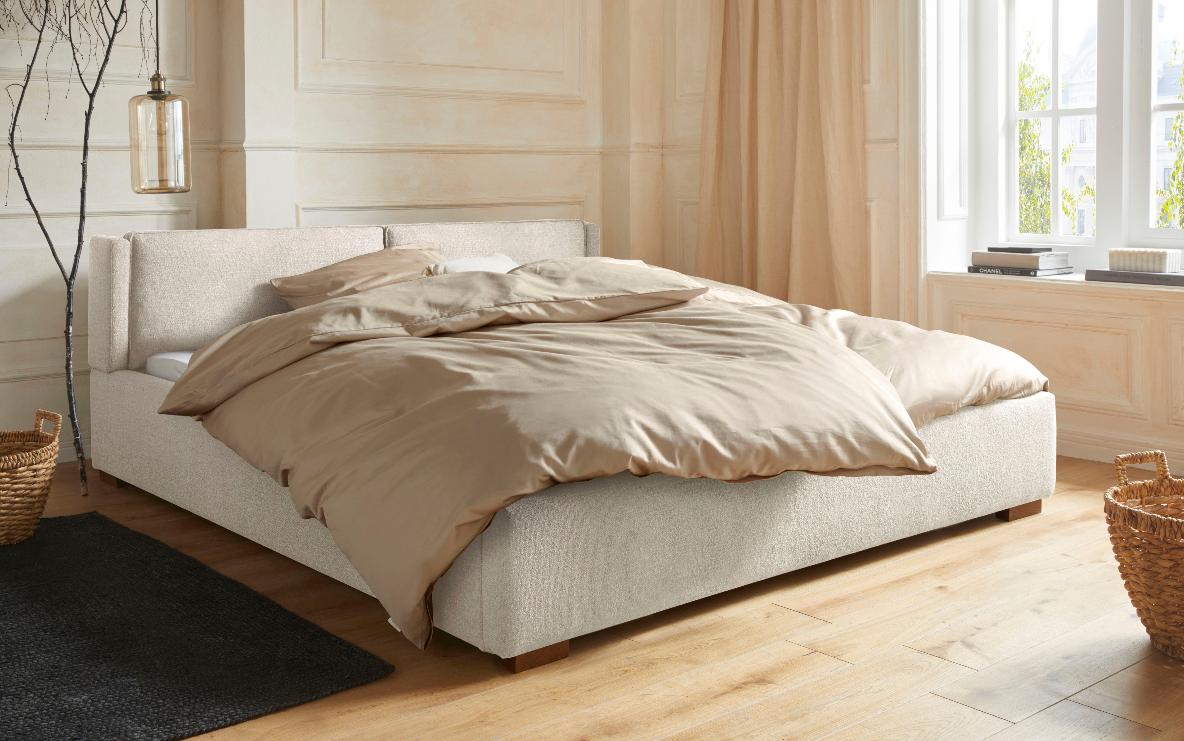 Home affaire Gestoffeerd bed Annera, kussenvulling met veren