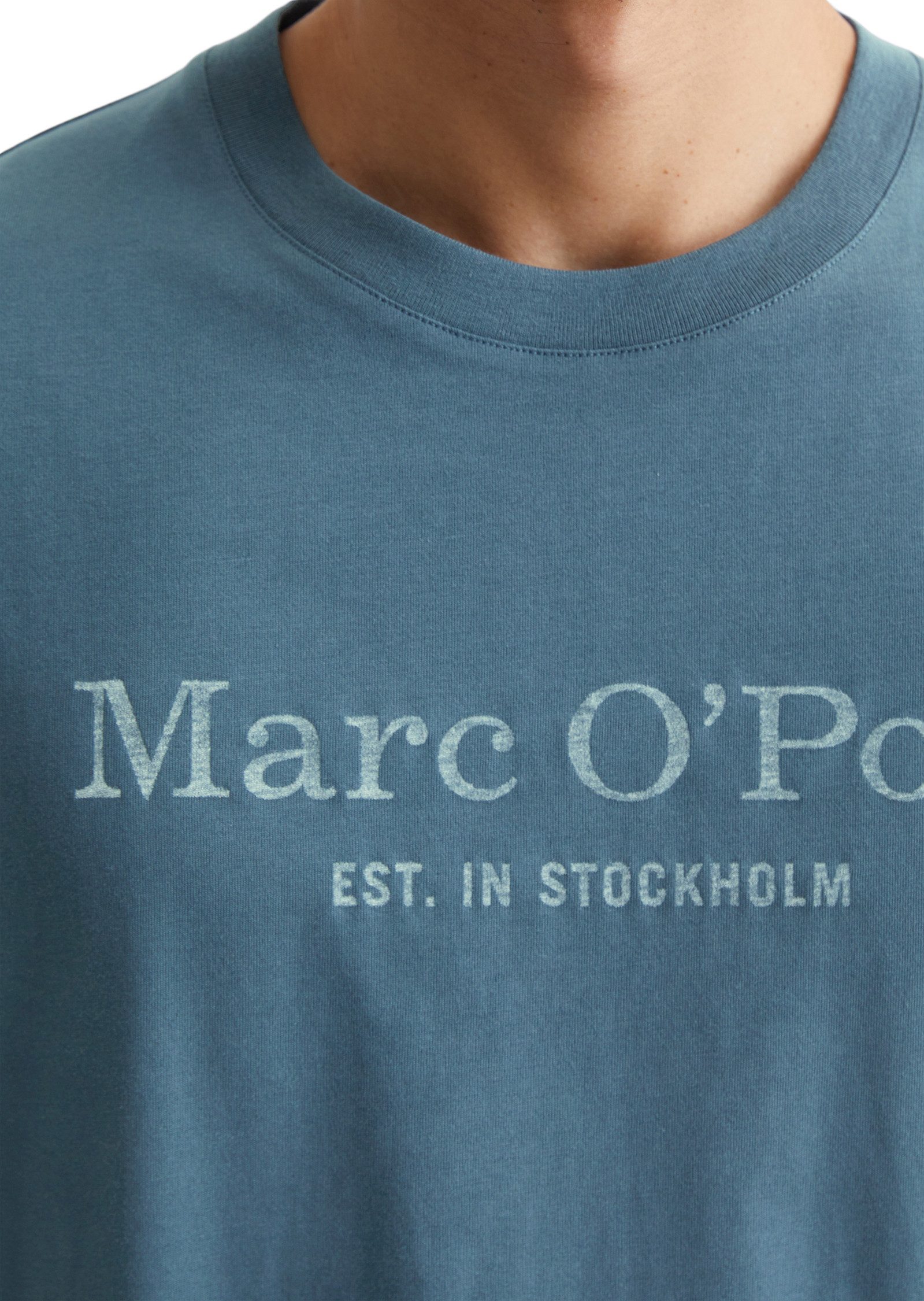 Marc O'Polo T-shirt met tonale label-print aan de voorkant