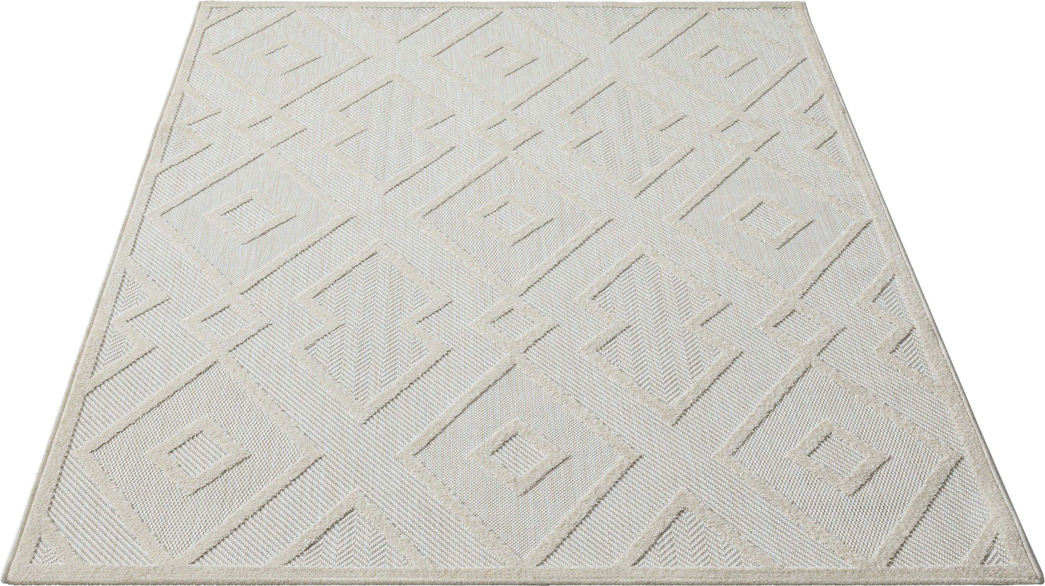 merinos Vloerkleed Tenerife 54085 Geschikt voor binnen- en buitengebruik, robuuste korte pool, balkon, buitenruimte