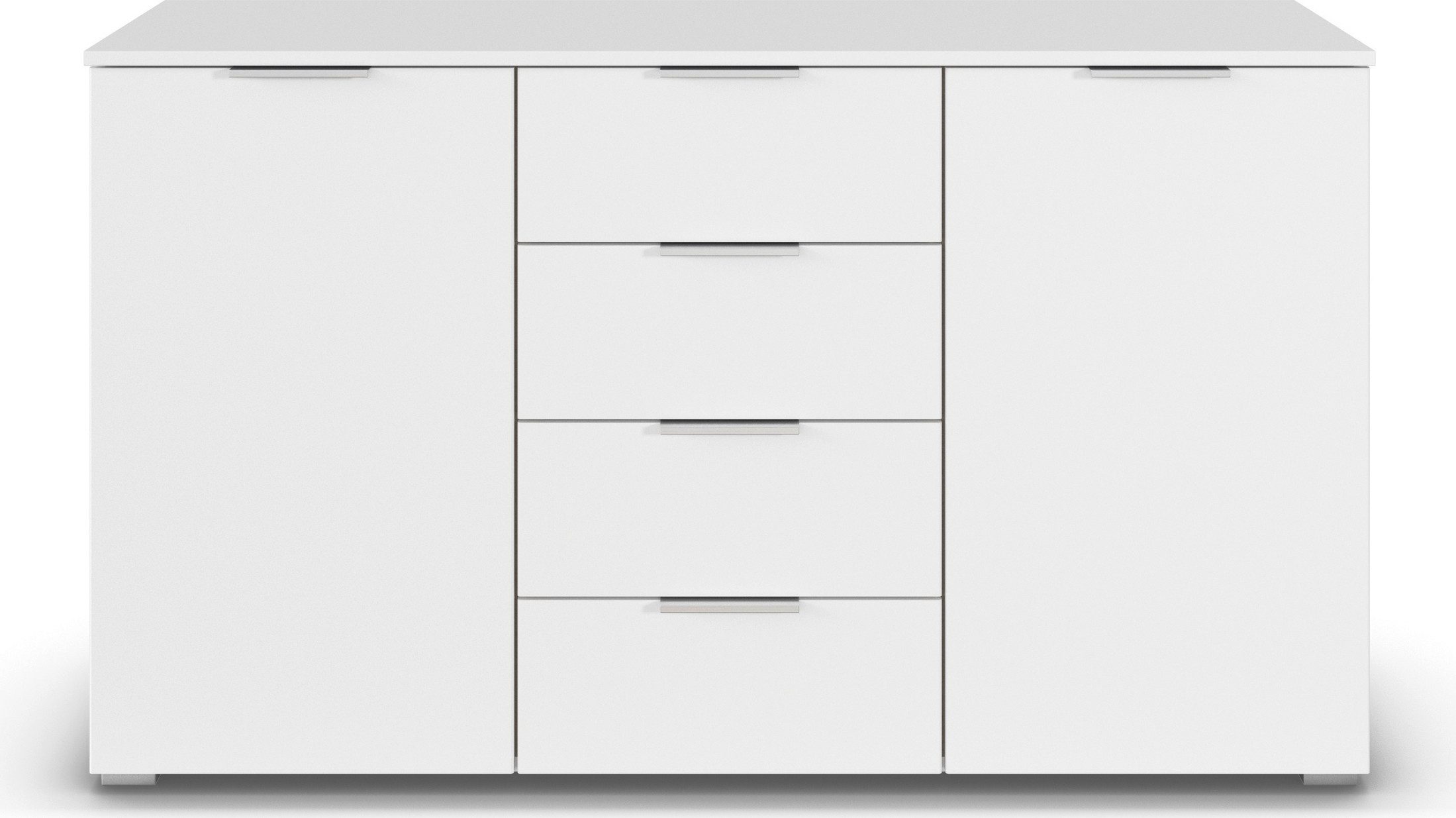 rauch Kast met laden en deuren Sideboard AGORDO met decor- of hoogglansfront met 4 lades en 2 deuren en metalen grepen made in germany