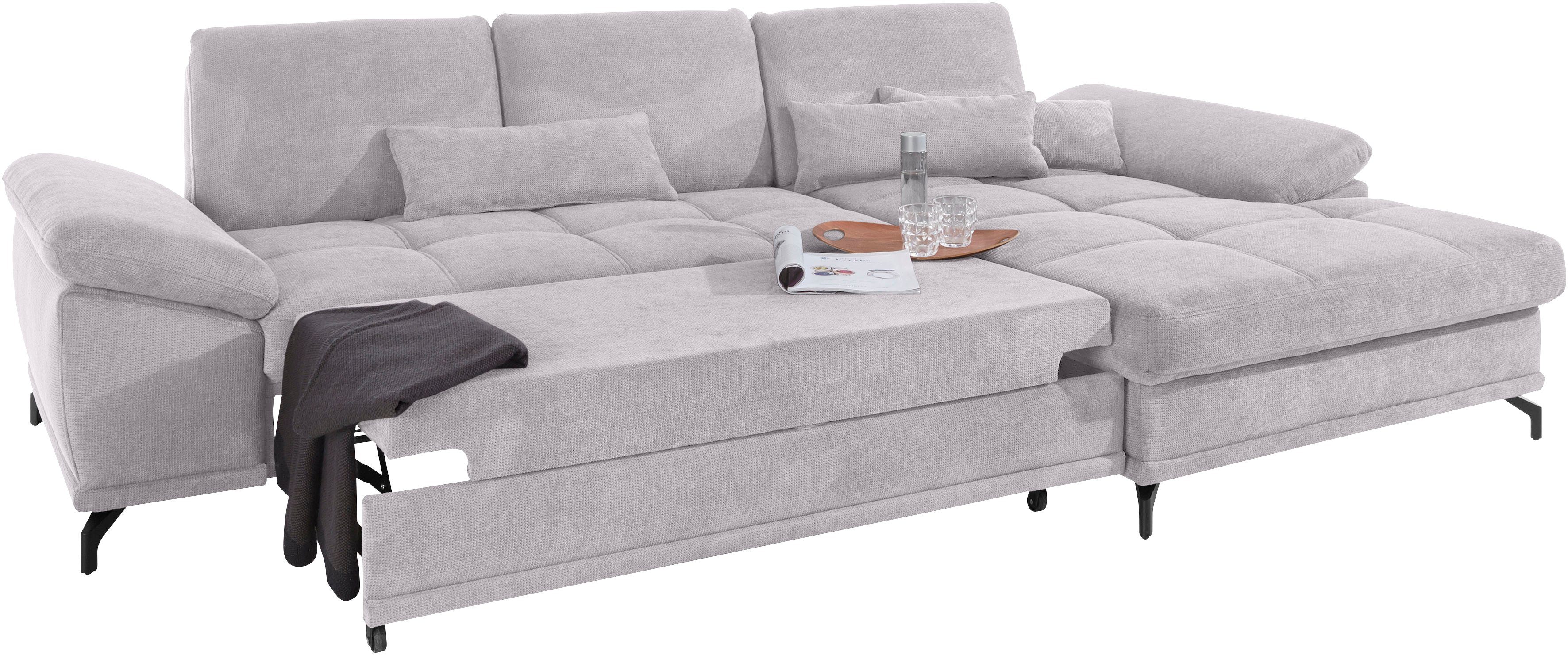 Places of Style Hoekbank Costello L-vorm, met zitdiepteverstelling, armleuningverstelling en