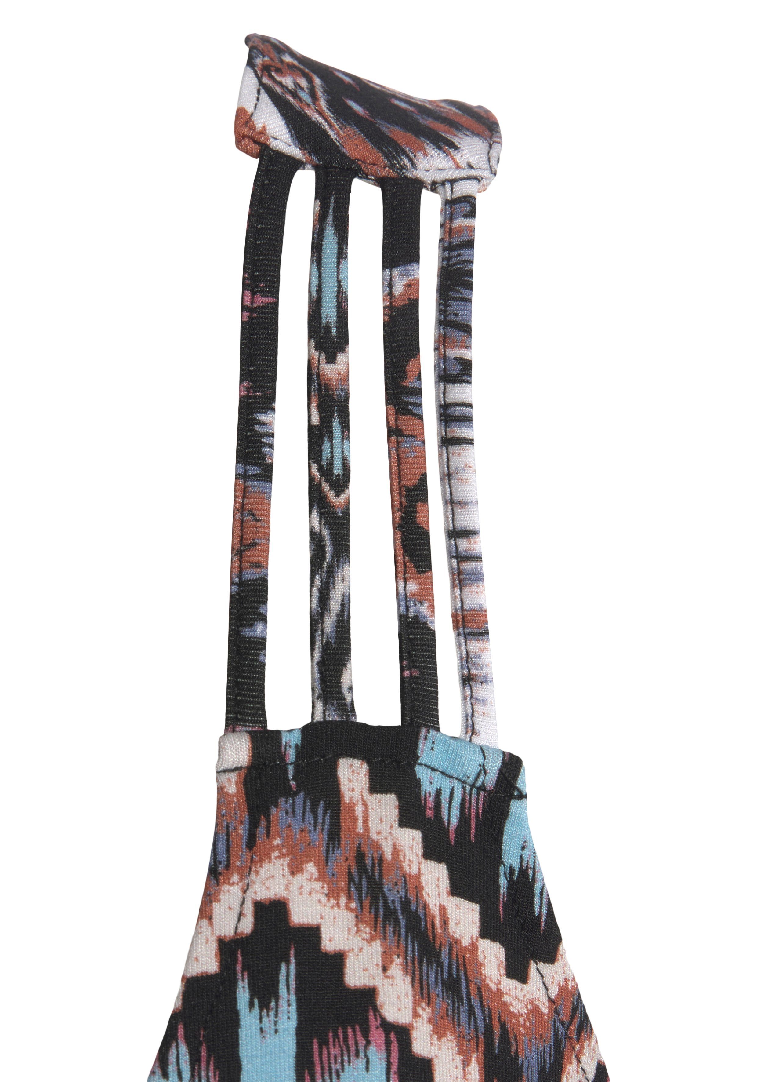 Buffalo Strandjurk met mooie bandjes en etnische print, mini jurk, zomerjurk