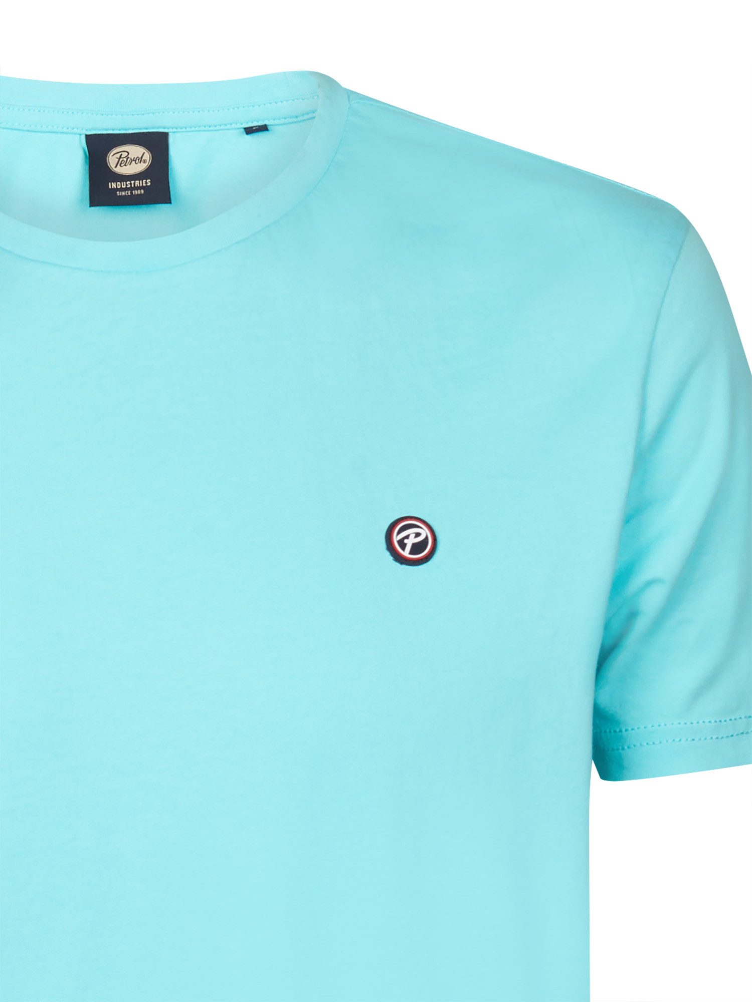 Petrol Industries Shirt met ronde hals met geborduurd logo