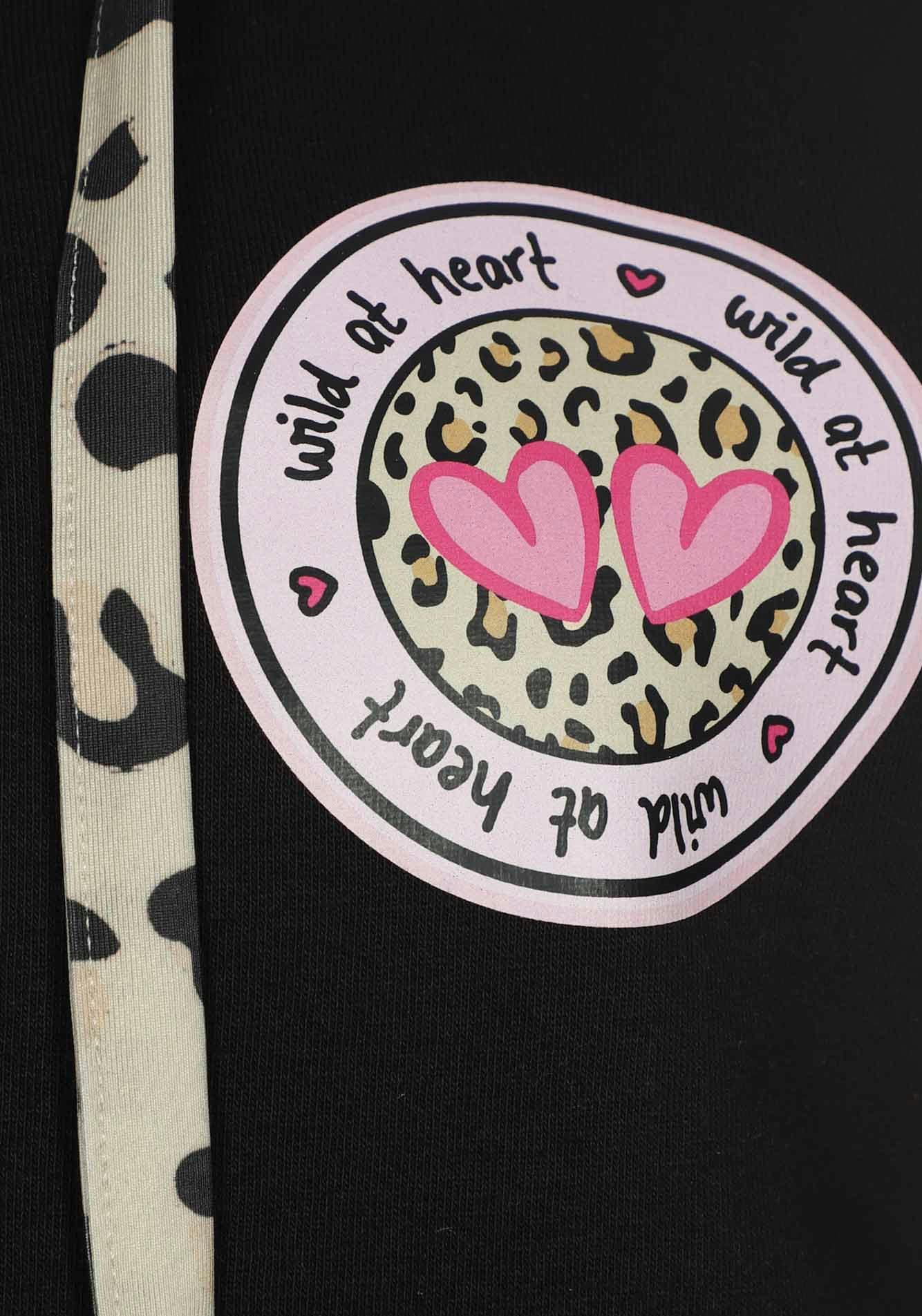 Zwillingsherz Capuchonsweatvest met bindbanden in leeuw-look