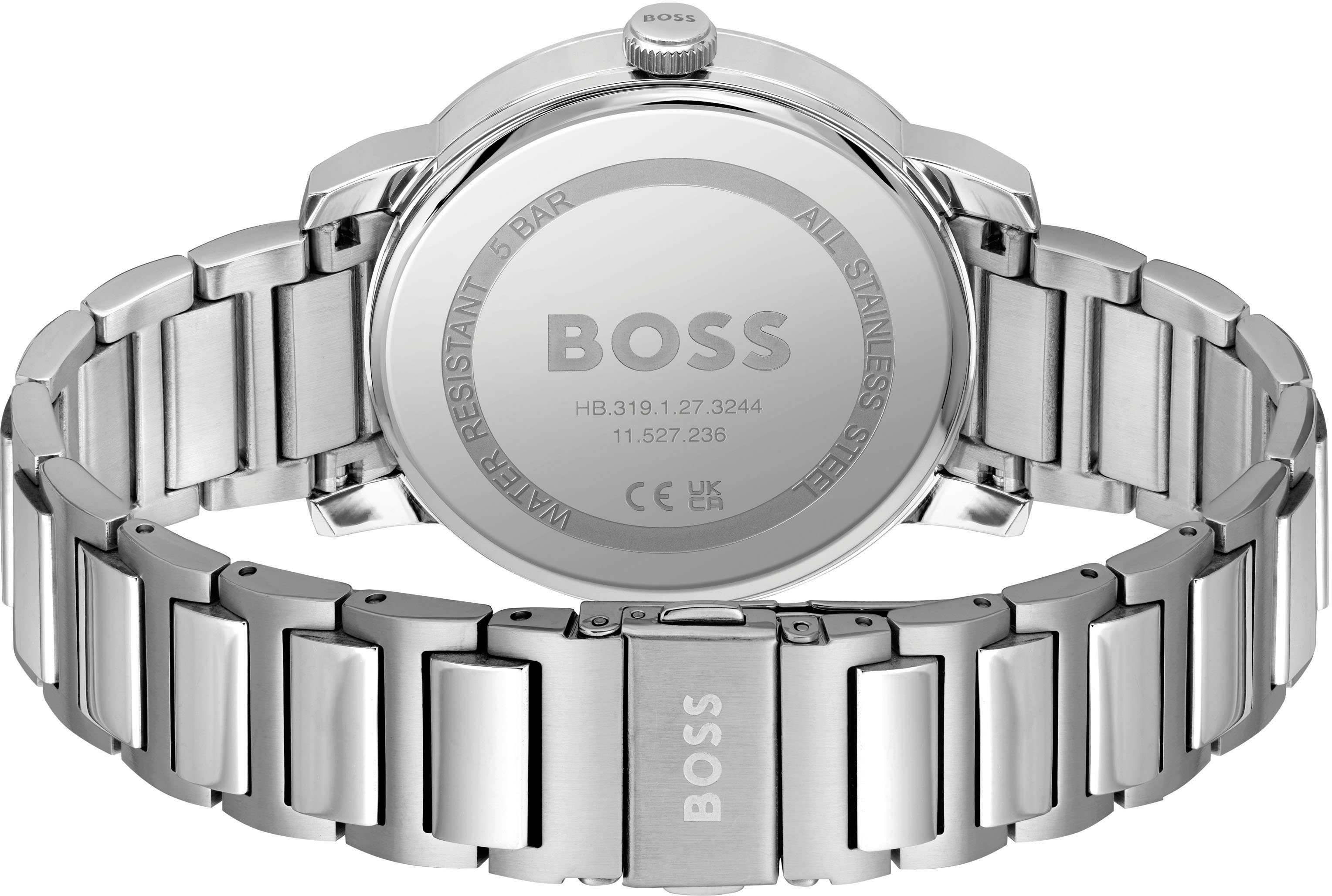 Boss Kwartshorloge DEAN Herenhorloge, dameshorloge, horloge, datum, siliconen band