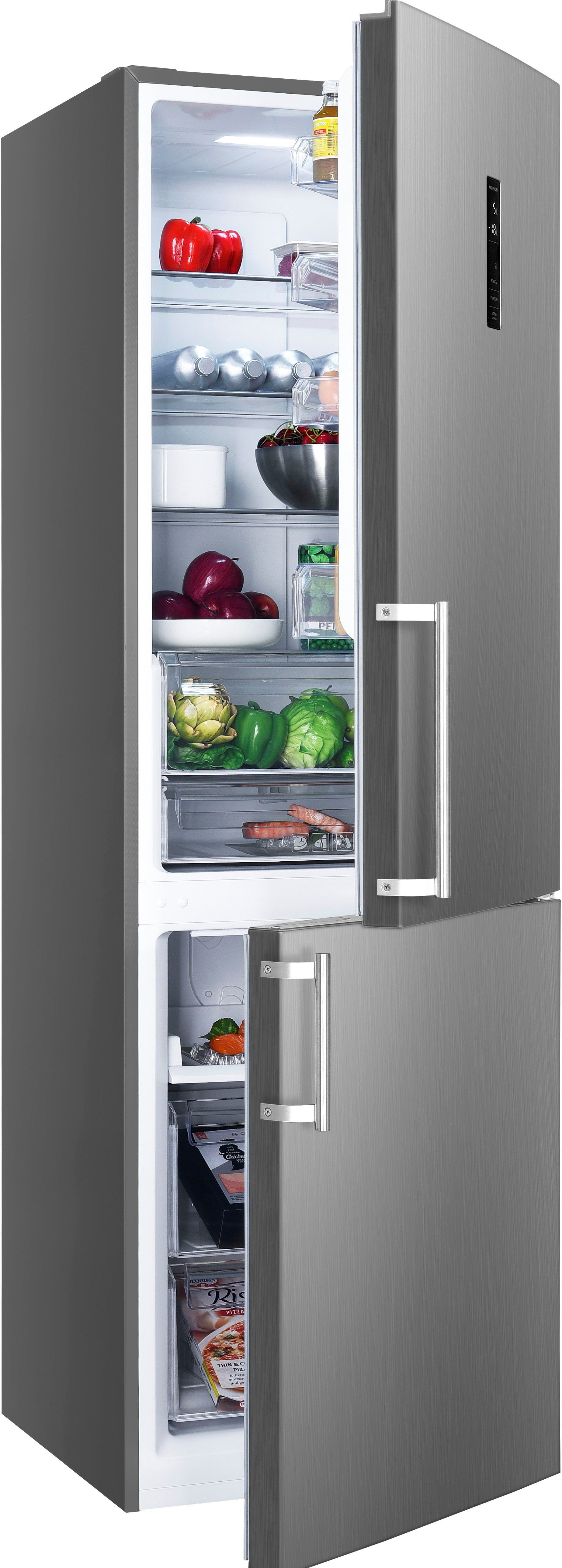 Hanseatic Koel-vriescombinatie HKGK19560CNFDI Snelle vriesfunctie, Eco-modus, NoFrost, Display, Deuralarm
