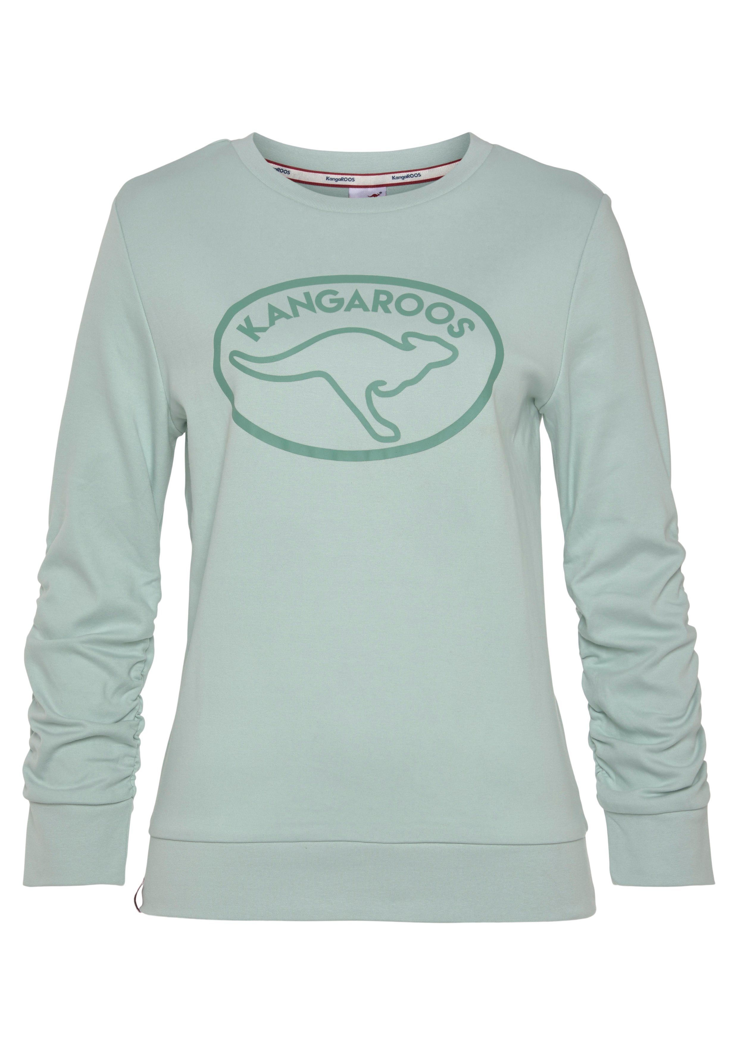 KangaROOS Sweatshirt met rimpeling op de mouw en merk-logo-print nieuwe-kollektion