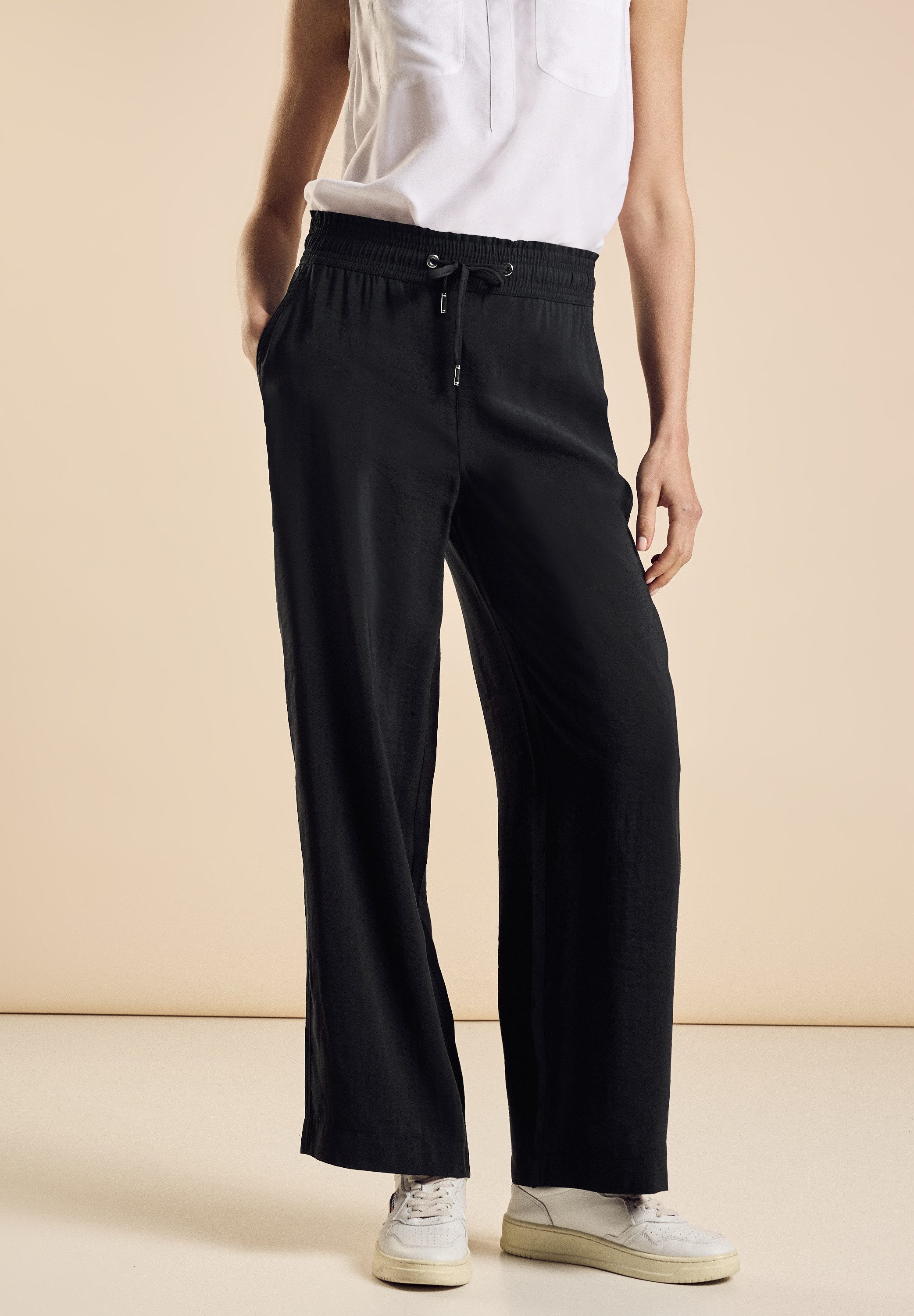 STREET ONE Stoffen broek met trekkoord