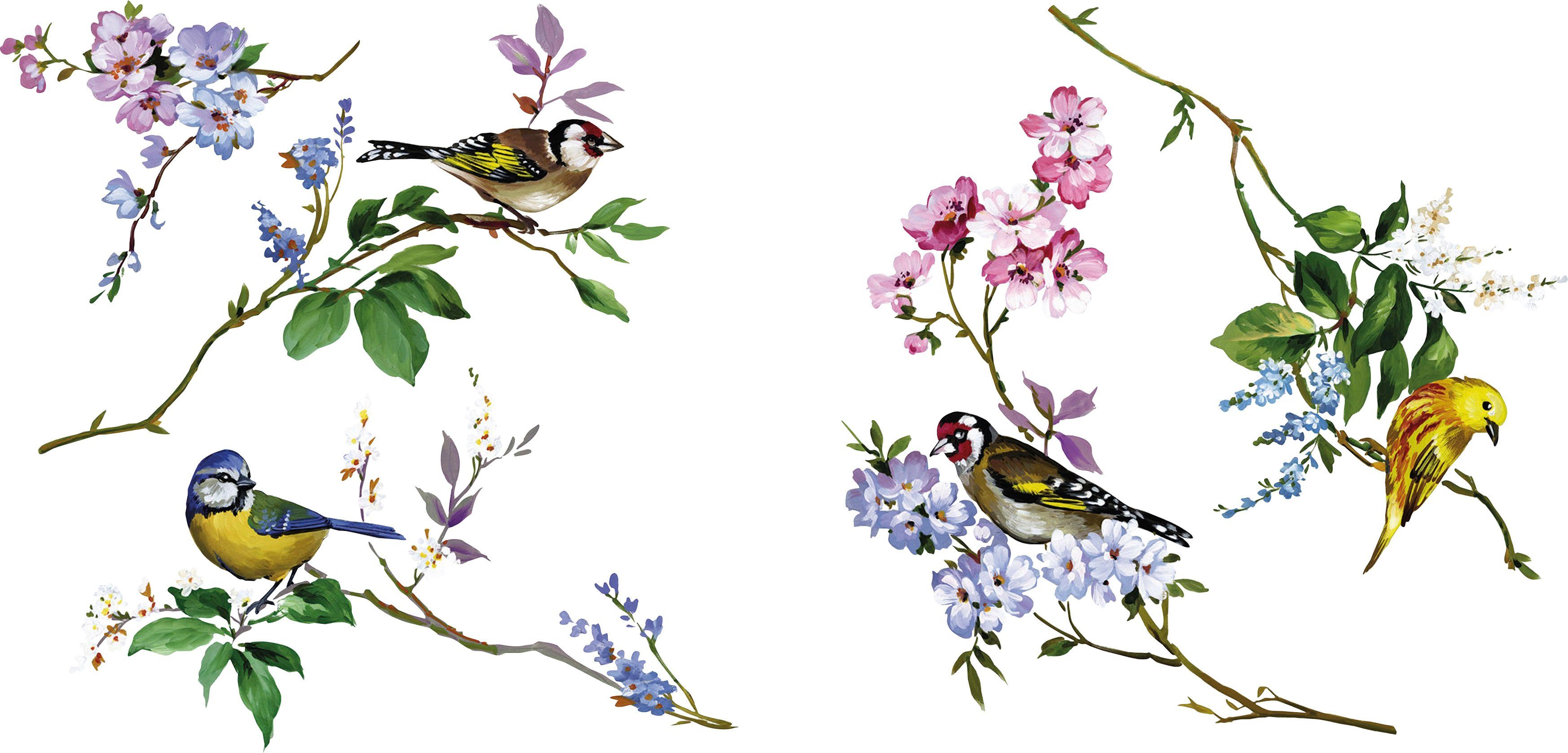 Komar Raamdecoratie Wedding Birds 31x31 cm (breedte x hoogte), zelfklevend (1 stuk)