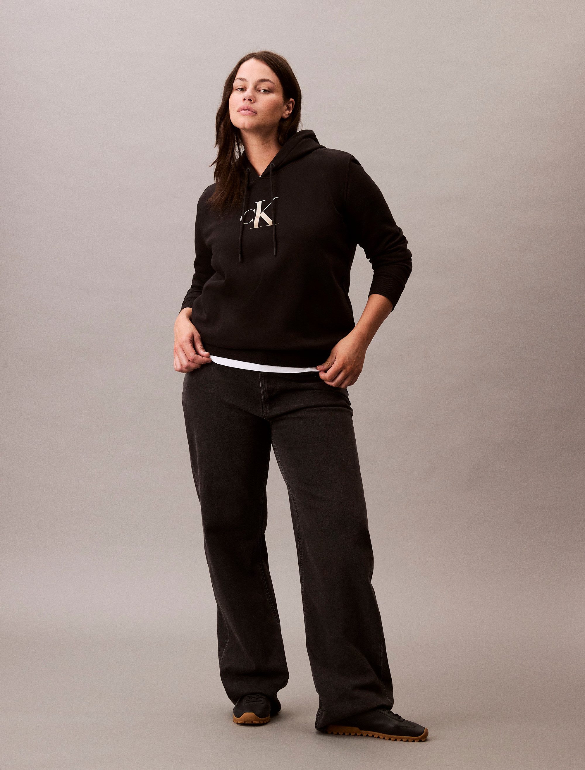 Calvin Klein Jeans Plus Hoodie PLUS GRADIENT CK HOODIE in grote maten, print met kleurverloop