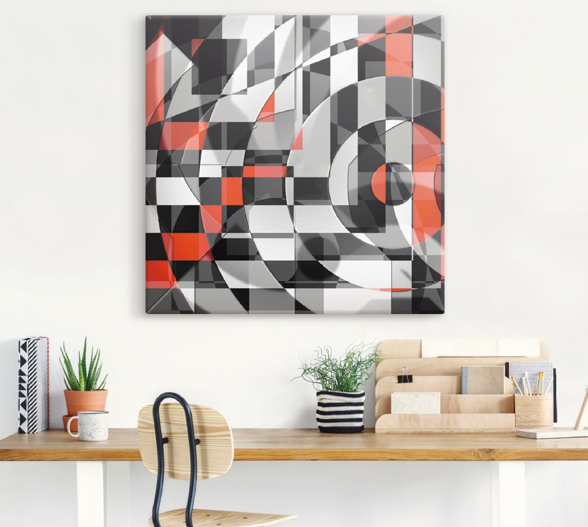 Artland Artprint Zwart-wit raakt rood versie 1 als artprint van aluminium, artprint voor buiten, artprint op linnen in verschillende maten