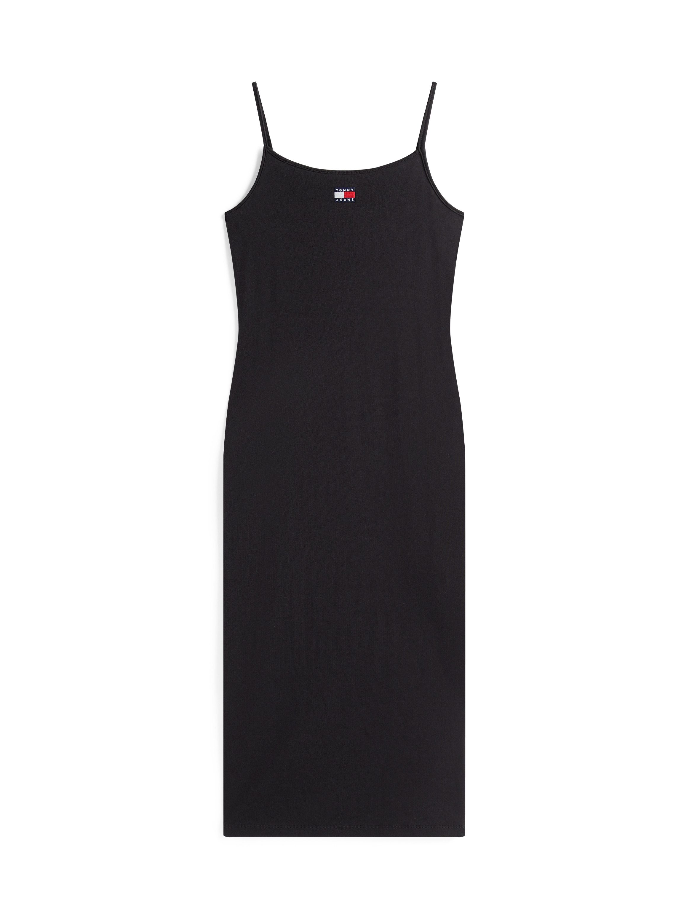 TOMMY JEANS Jurk met bandjes TJW STRAPPY BADGE RIB MIDI DRESS
