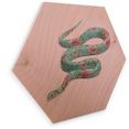 wall-art artprint op hout rozen artprint op hout slang bloemen (1 stuk) multicolor