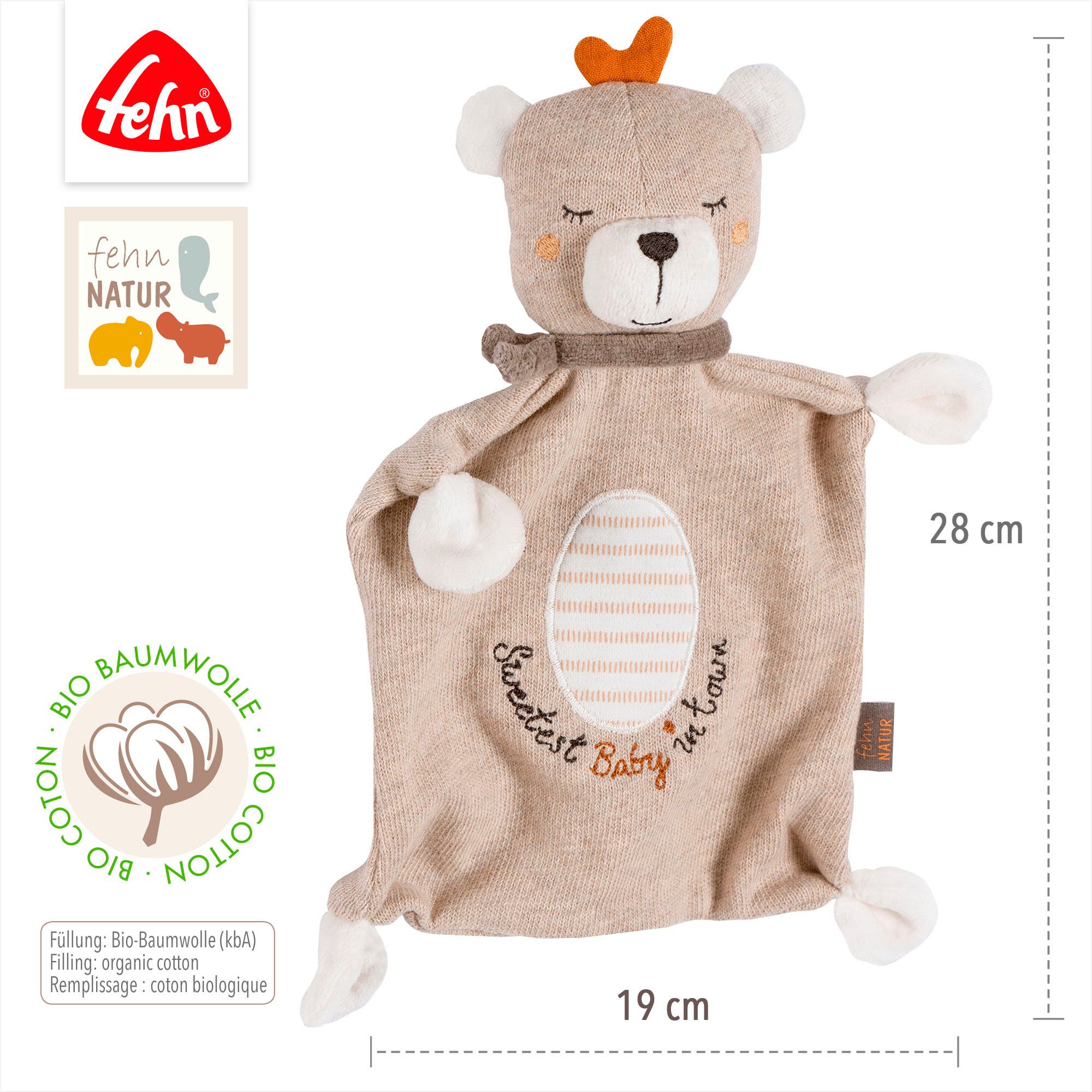 Fehn Knuffeldoek FehnNATUR, Teddy "Baby"