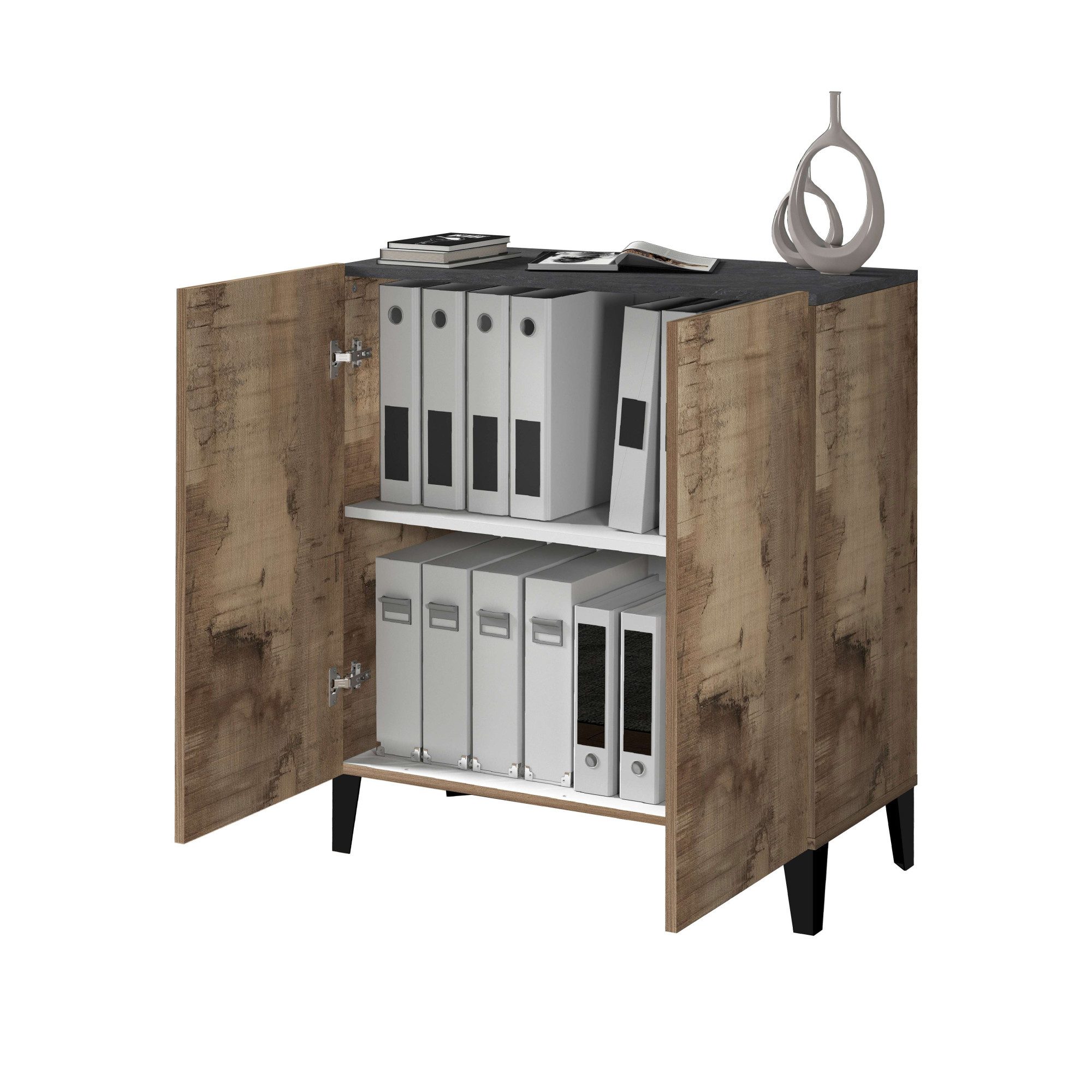 INOSIGN Archiefkast Sunrise Archiefkast, Multifunctionele kast, Bureaukast met 2 deuren & 2 vakken, breedte 79,2 cm, gemaakt in italië