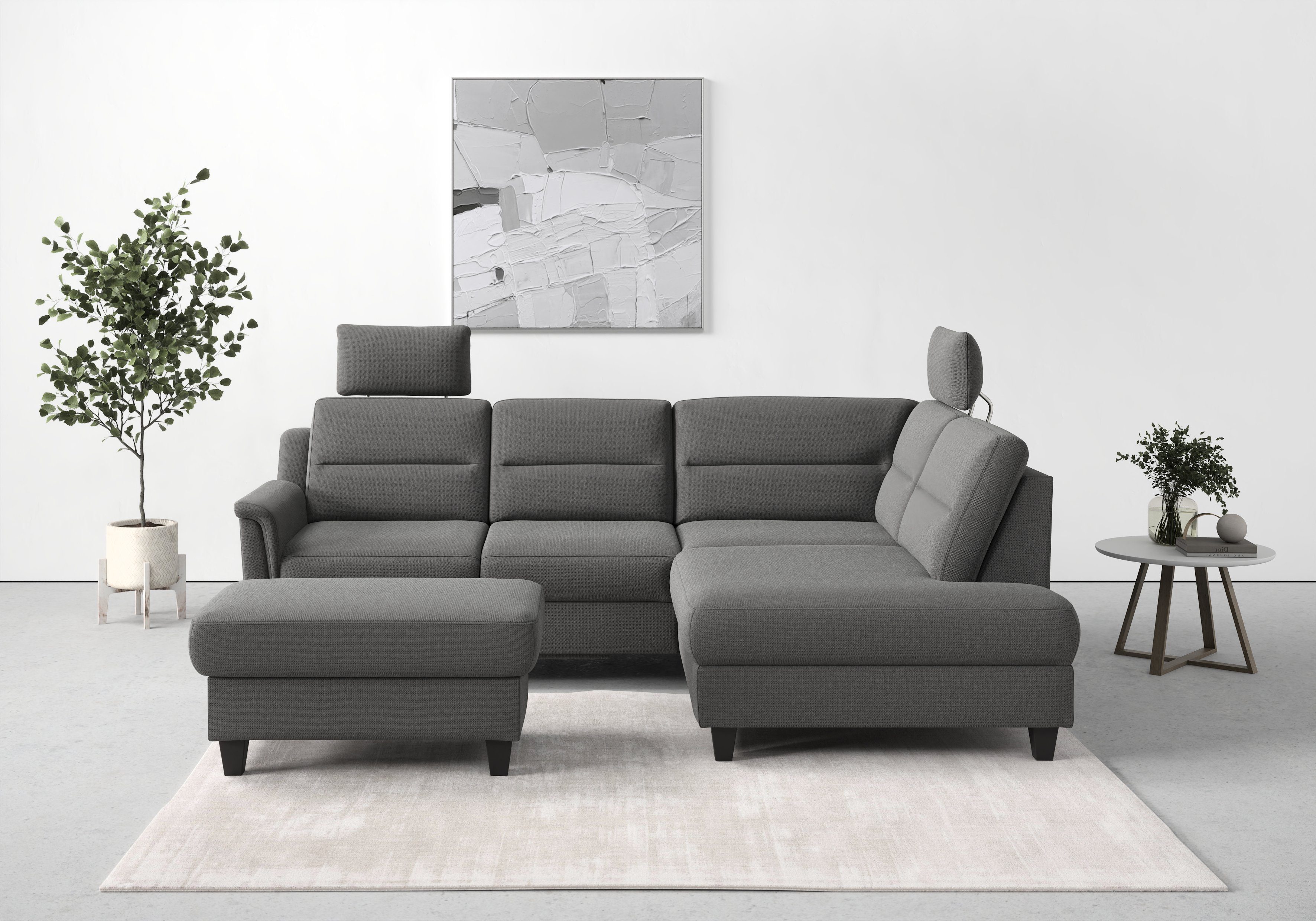sit&more Hocker met bergruimte Farö met bergruimte en binnenvering en wengékleurige poten