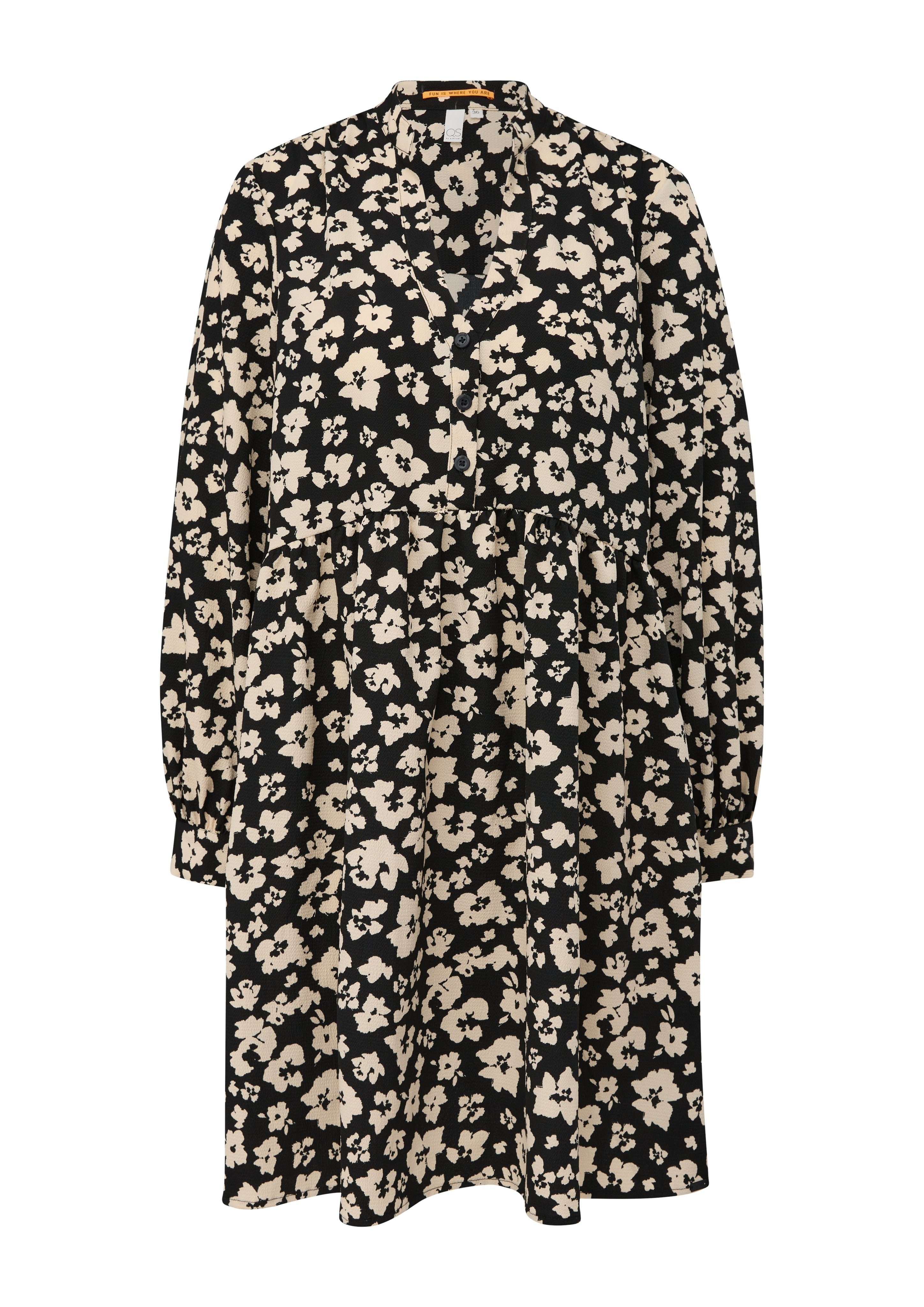 Q/S designed by Gedessineerde jurk met staand kraagje
