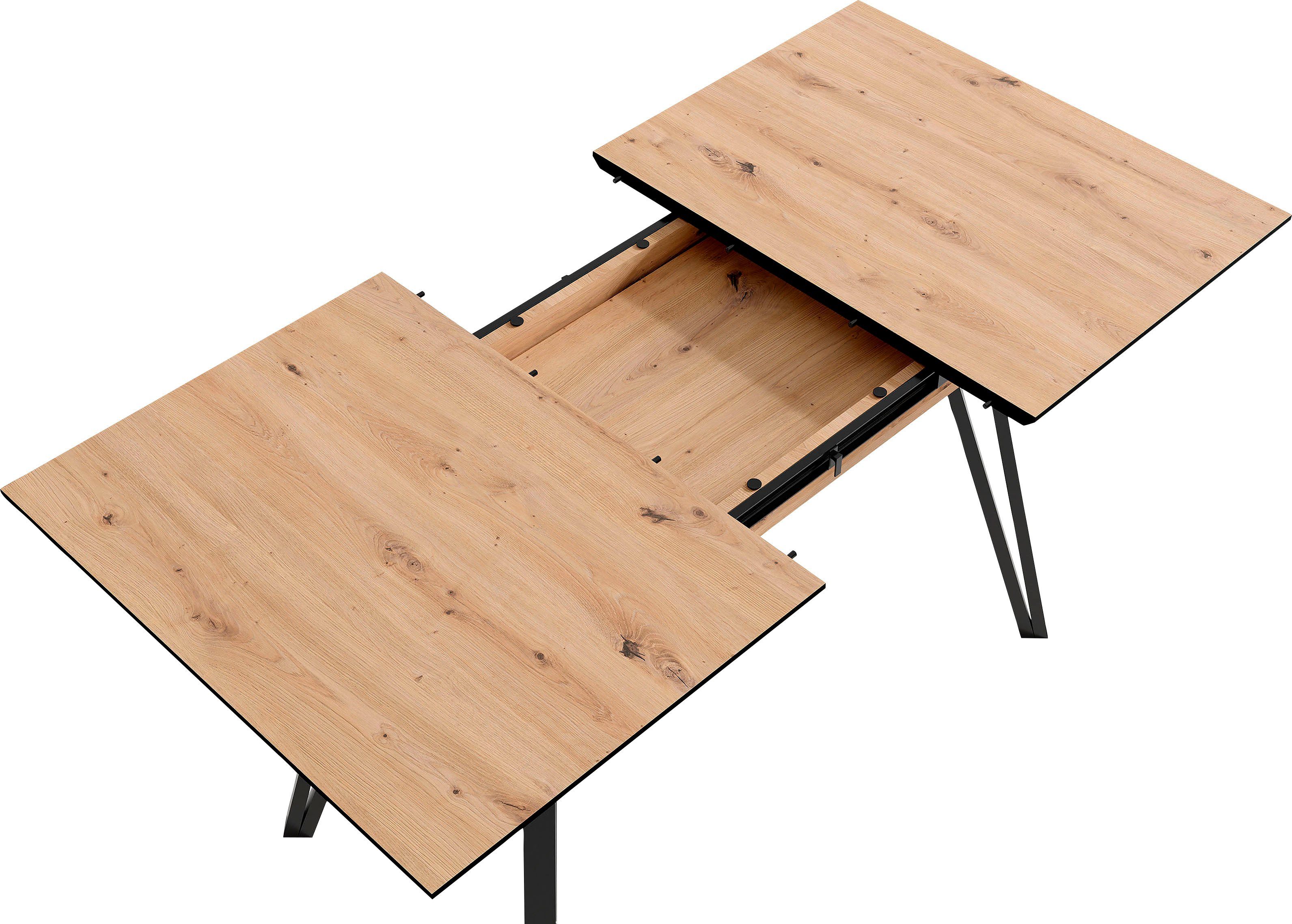 byLIVING Eettafel Keulen uittrekbaar met binnenin geplaatst inlegblad