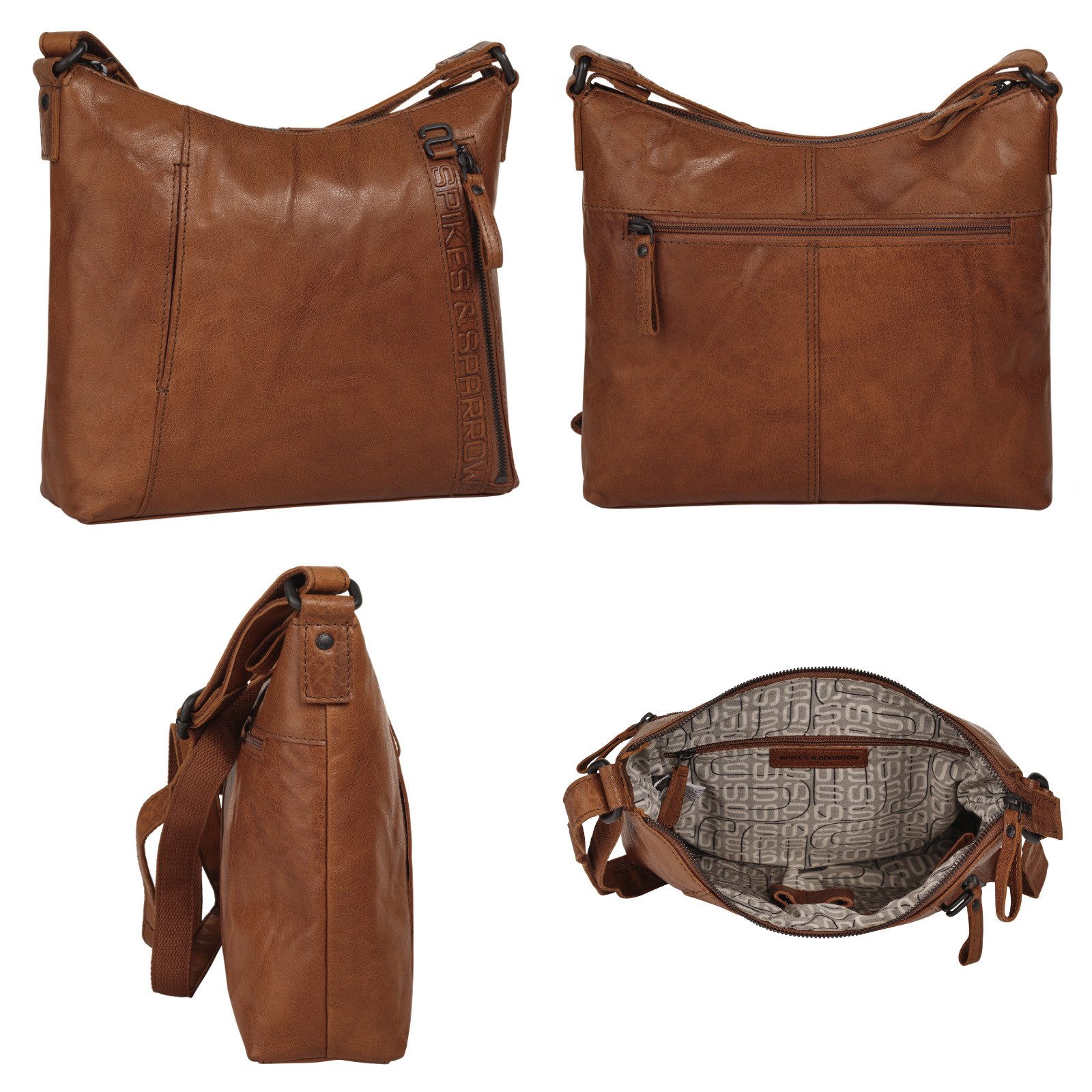 Spikes & Sparrow Schoudertas echt leder
