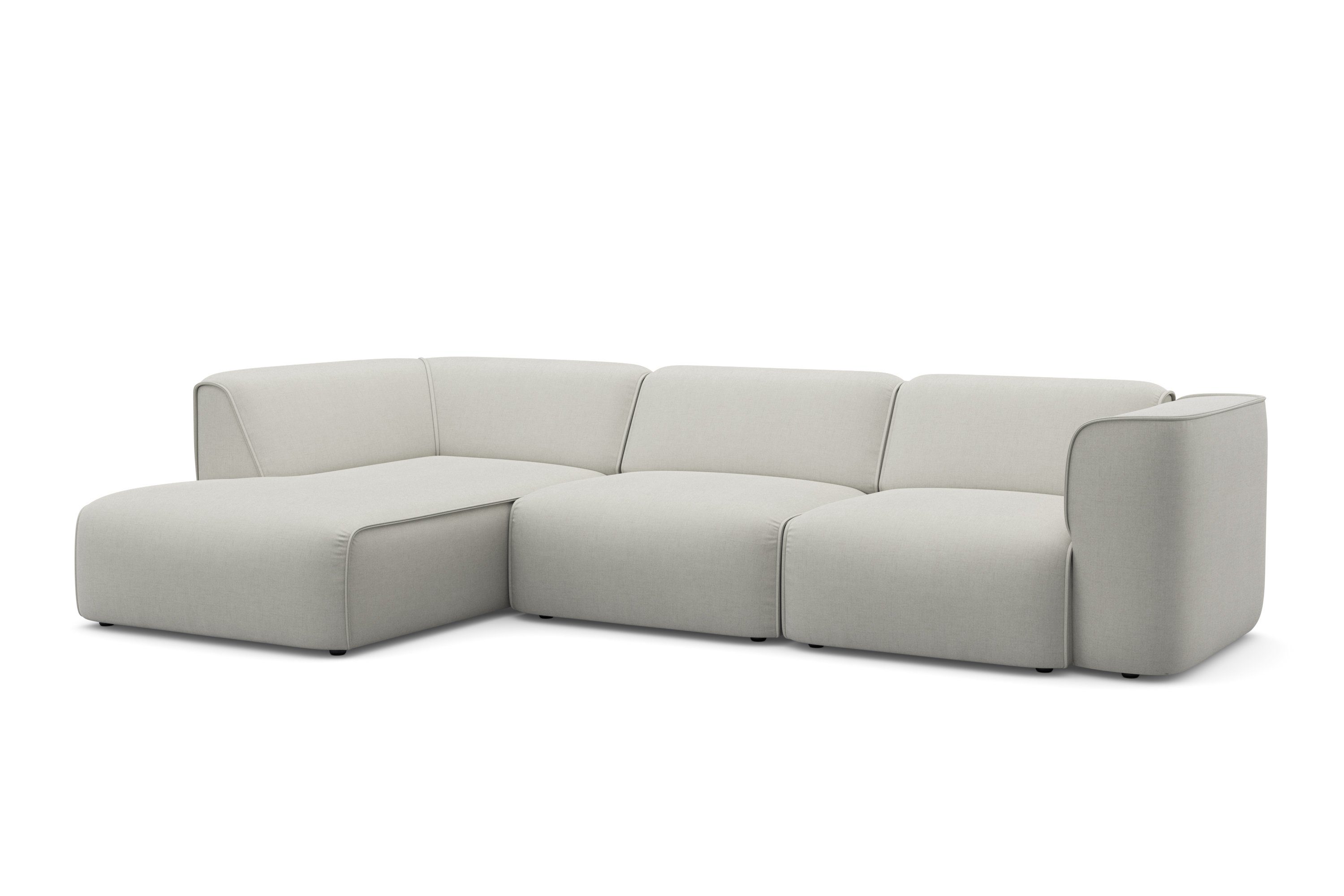 RAUM.ID Hoekbank Merid L-vorm, altijd uitbreidbaar met modules, B/D/H: 295/162/70 cm