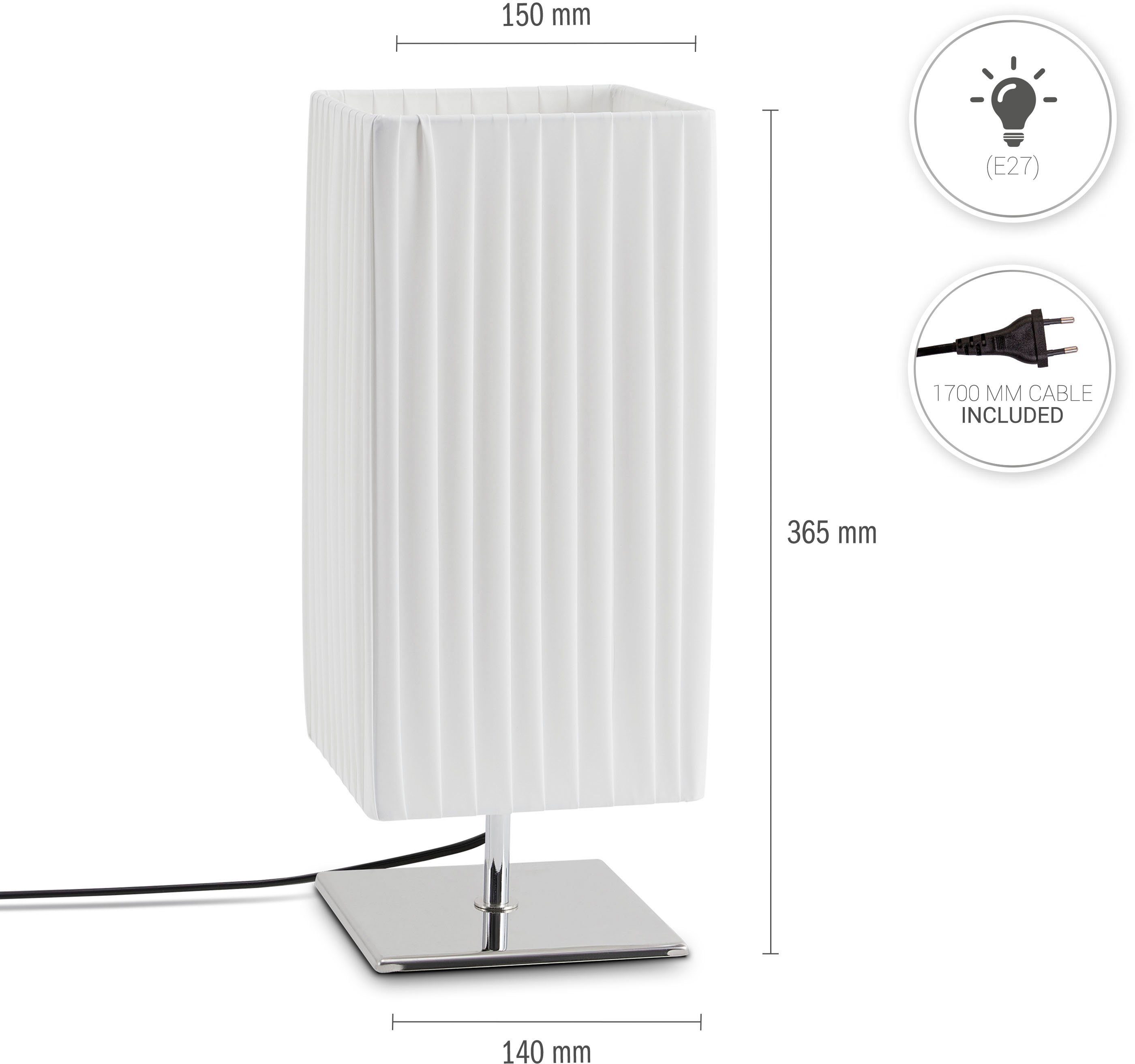 Paco Home Tafellamp Kirsten LED woonkamer slaapkamer modern tijdloos chroom E27