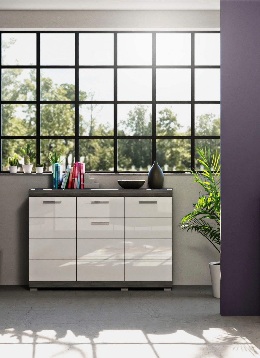 INOSIGN Kast Siena, breedte 120 cm, 3 deuren, 1 lade, 5 legplanken, 8 vakken