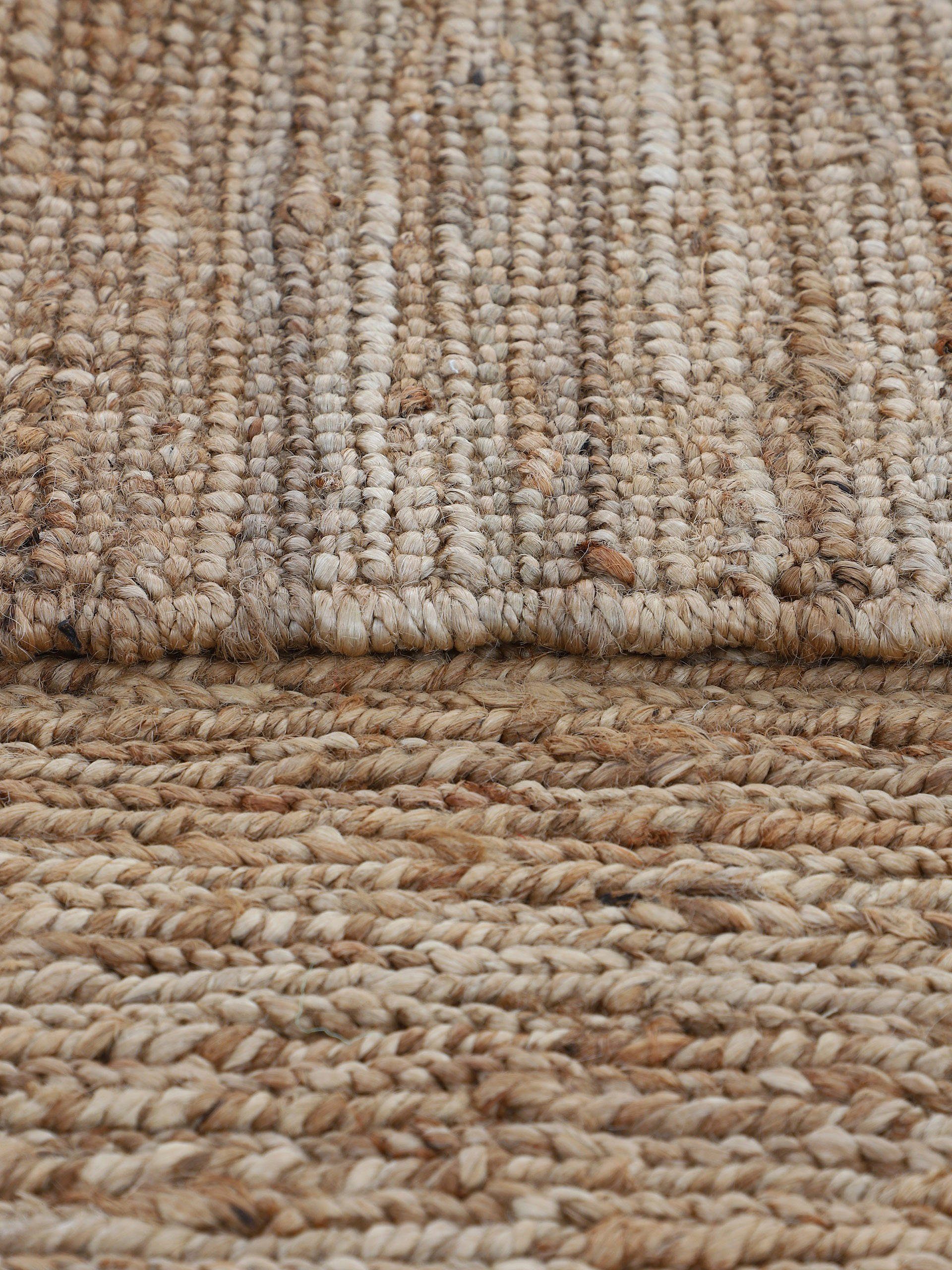 carpetfine Loper Nala jute tapijt van natuurlijke vezels keerbaar, van 100% jute, in vele maten en modellen, vierkant, rond