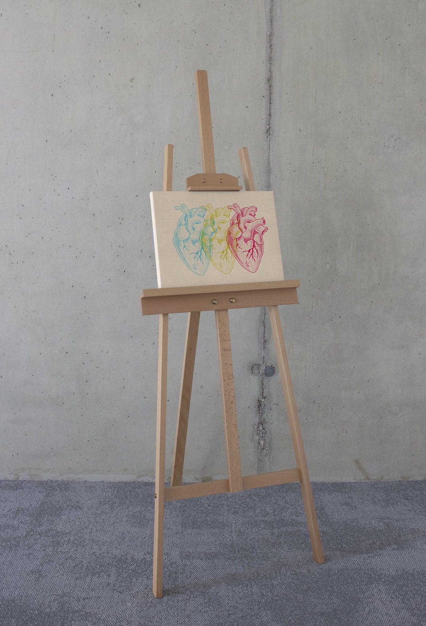 Komar Artprint op linnen Heart Variants - Afmeting 30 x 40 cm (1 stuk)